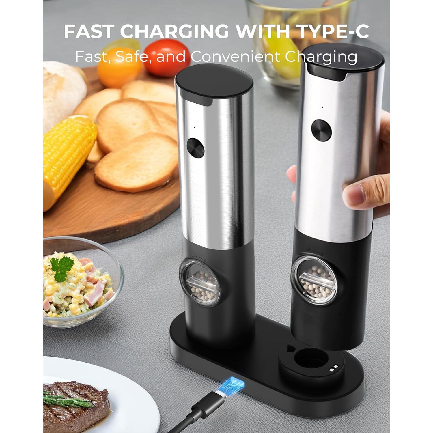 Juego de Molinillos Eléctricos de Sal y Pimienta ZK - USB-C