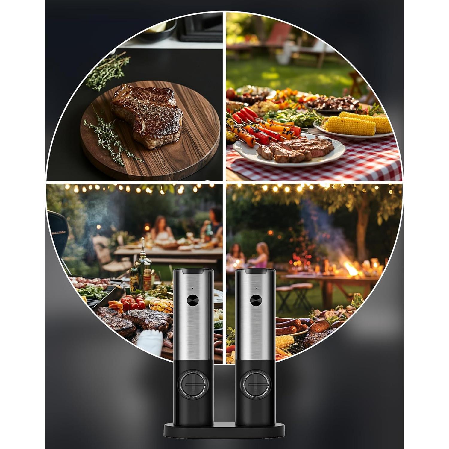 Juego de Molinillos Eléctricos de Sal y Pimienta ZK - USB-C