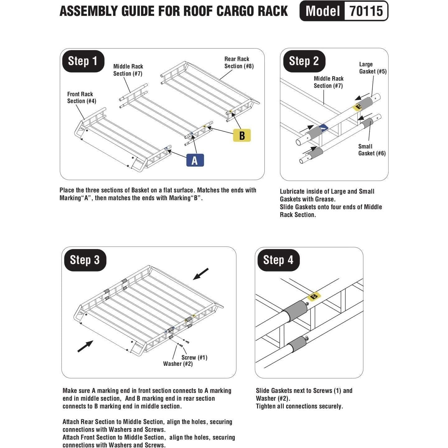 Portaequipajes de Techo MaxxHaul 70115 Acero Negro 68 kg