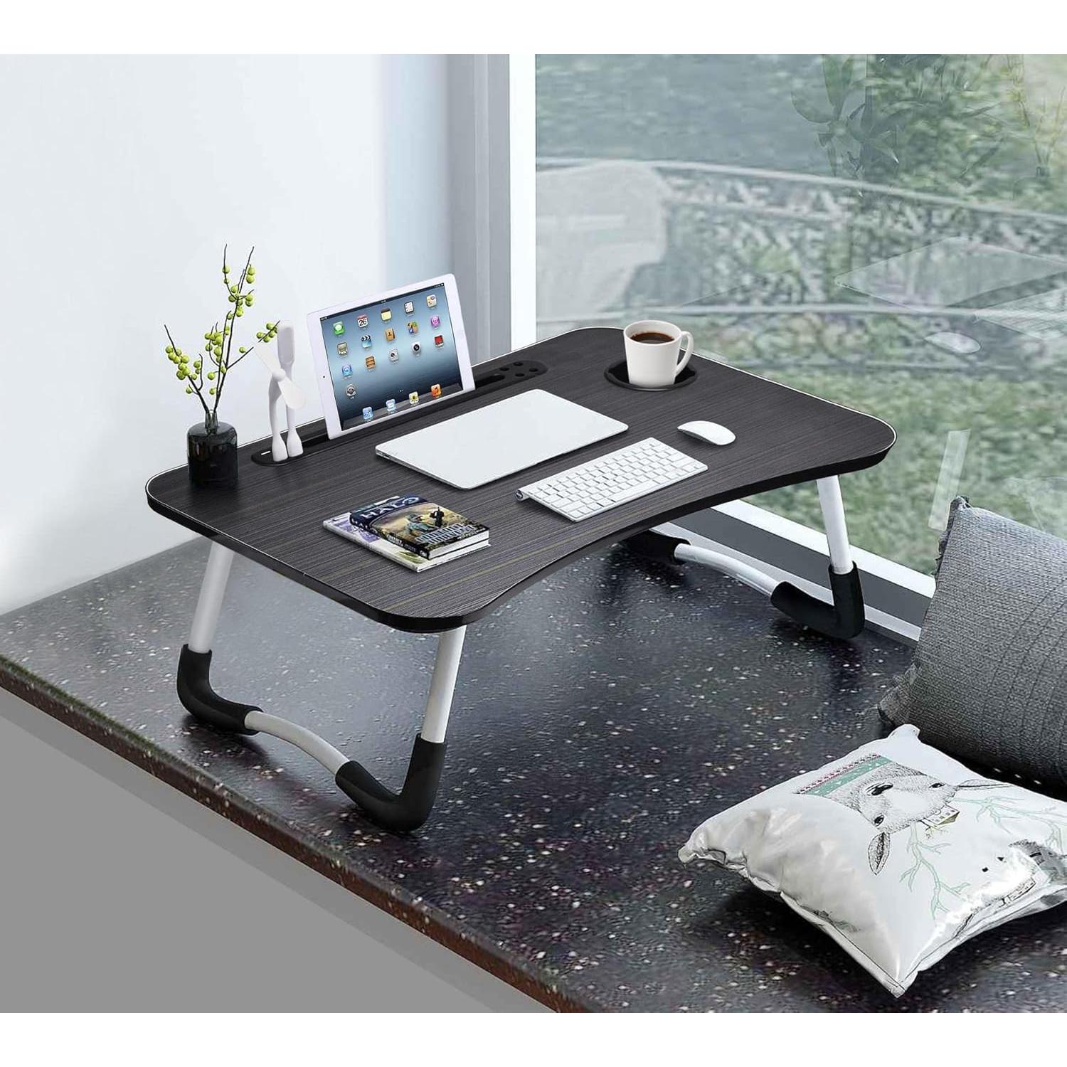 Mesa de Laptop Plegable Slendor Negra con USB y Ventilador