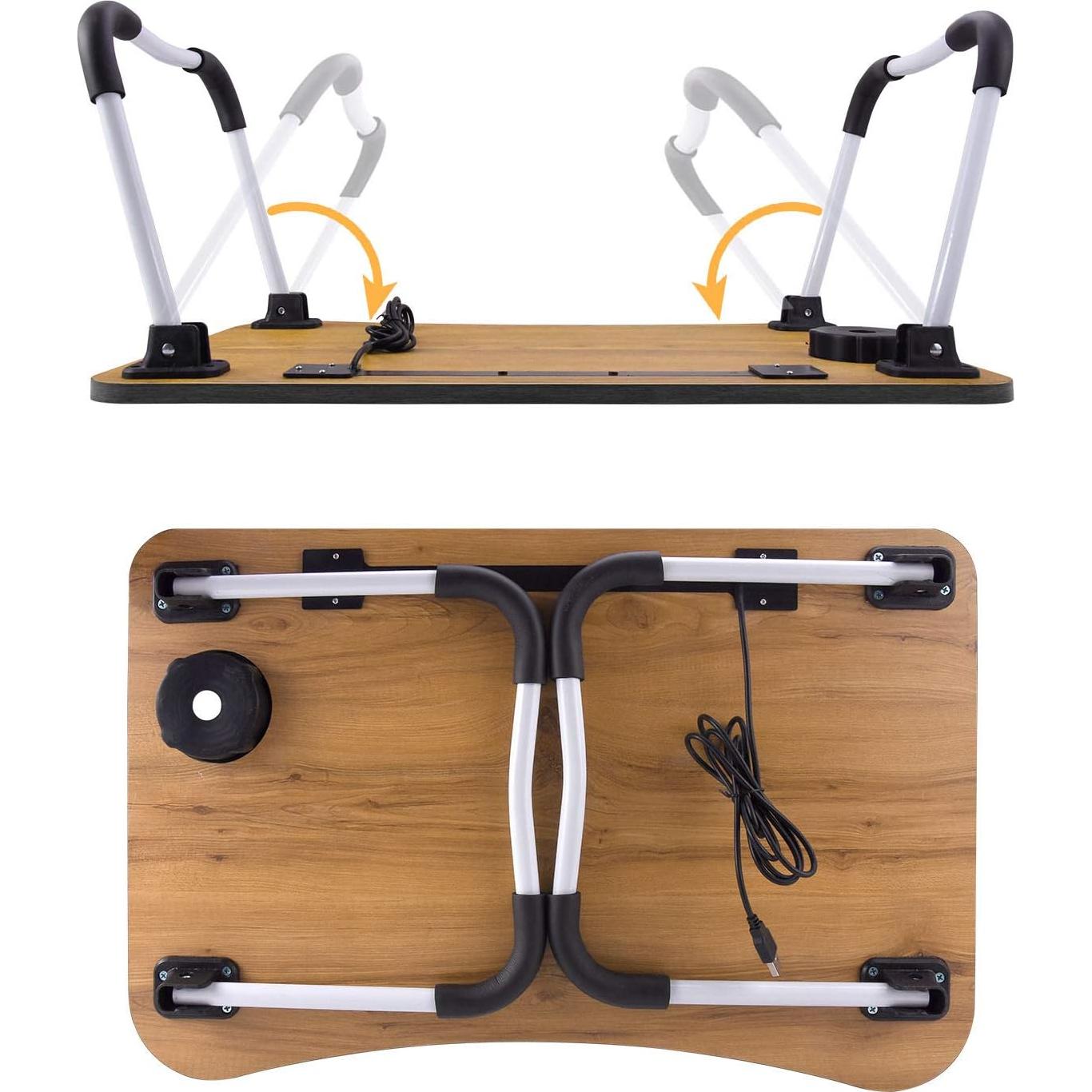 Mesa de Laptop Plegable Slendor Negra con USB y Ventilador