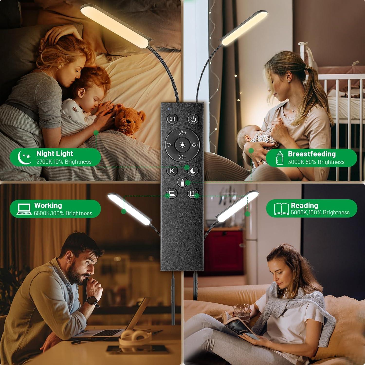 Lámpara de Pie LED Yikuneng 18W Regulable con Control Remoto