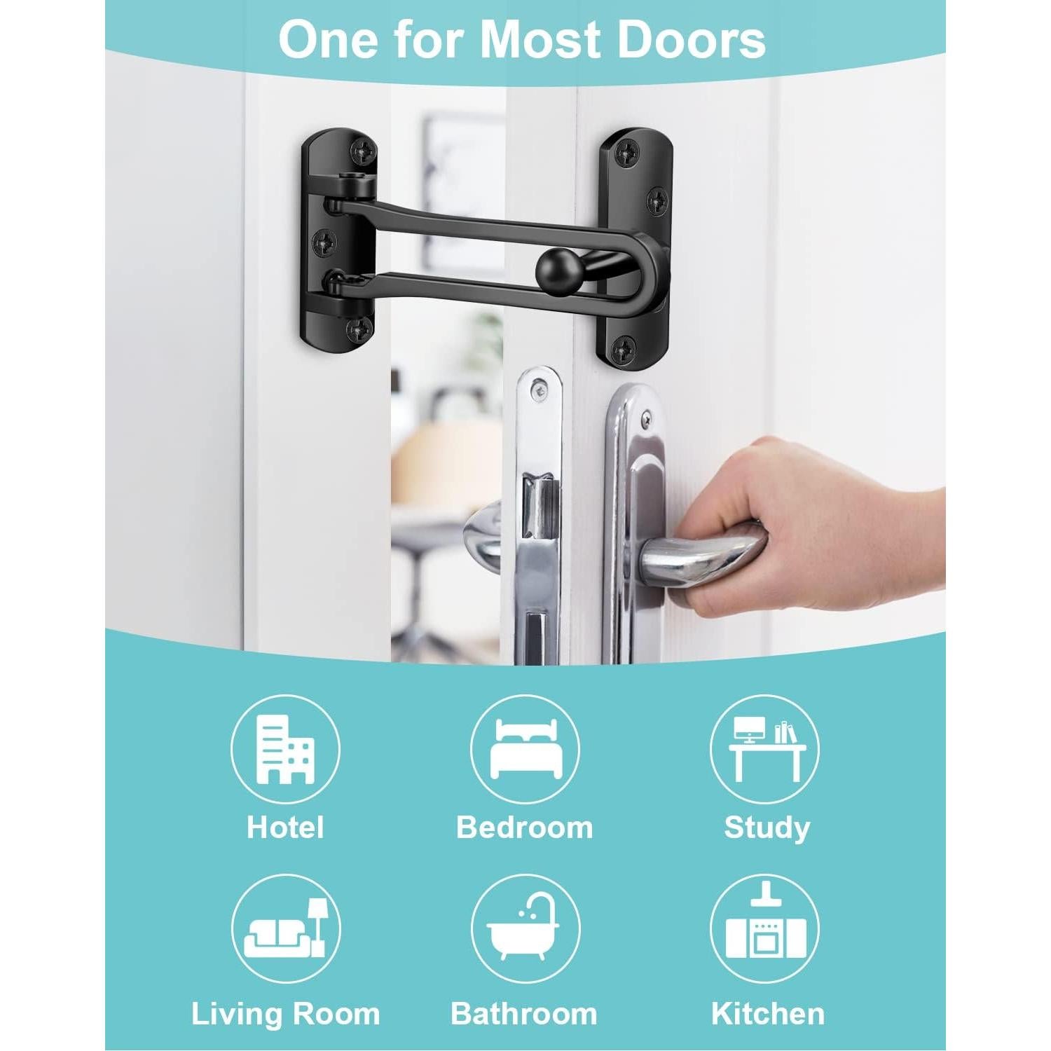 Cerradura de Barra Oscilante CRANACH Negra - Seguridad para Puertas