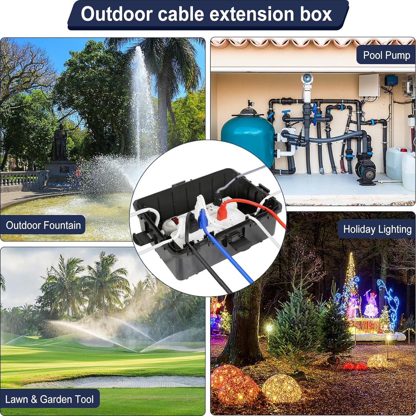 Caja Eléctrica Exterior Impermeable OUTDSPLY IP54 Negra 30.48x22.86cm