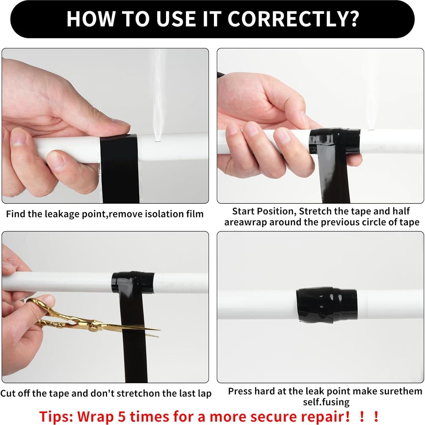 Cinta de Rescate Auto-Fusionante Copatocacy 2.54cm x 10.06m Negra