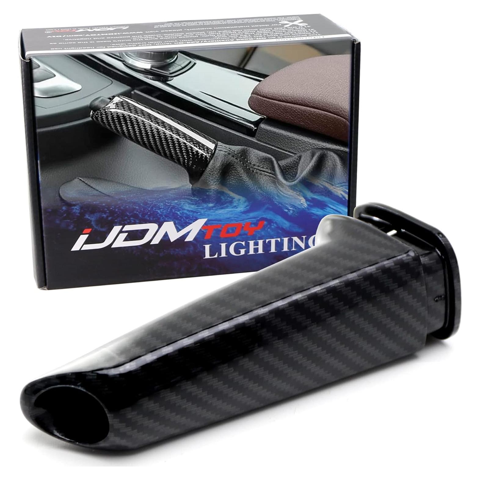 Mango de Freno de Mano iJDMTOY Fibra de Carbono ABS Compatible BMW