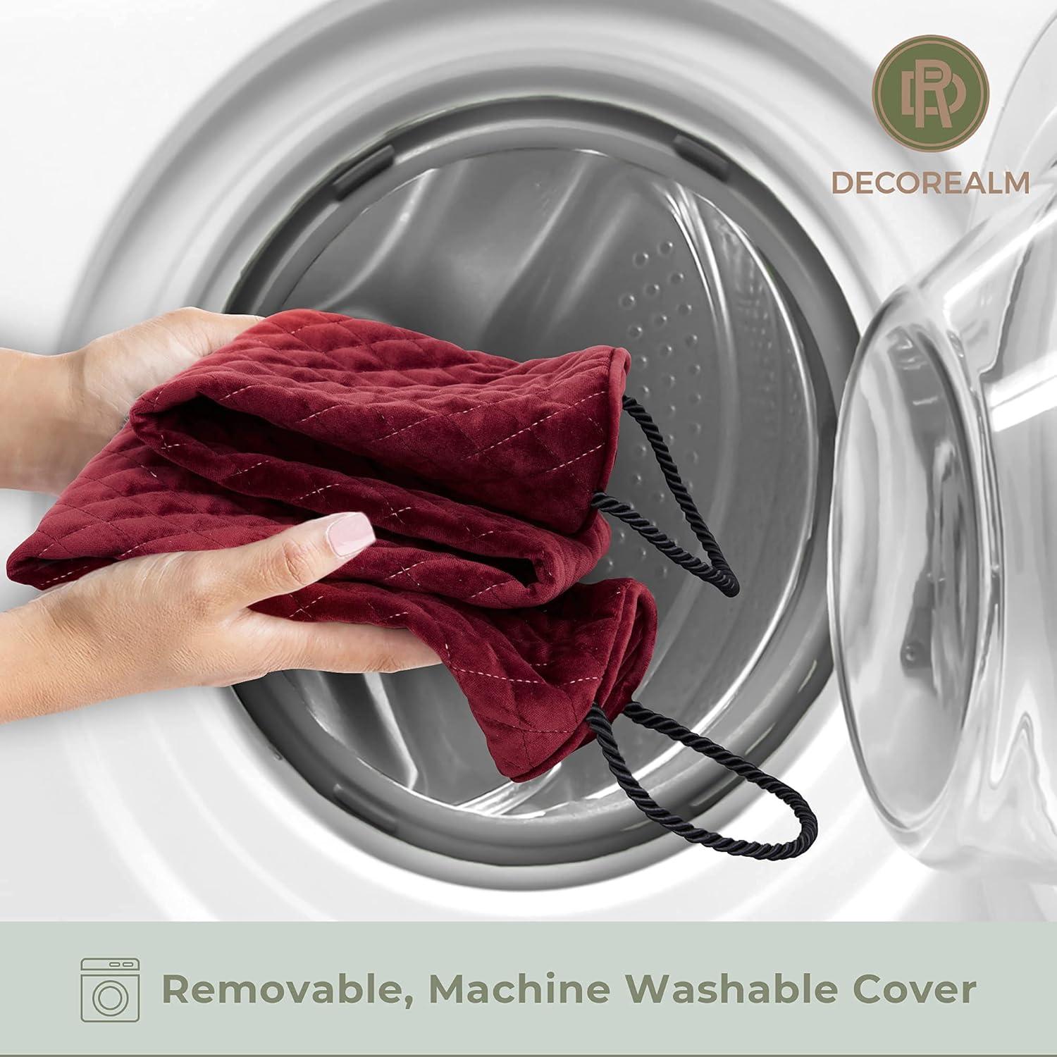 Detenedor de Corrientes de Aire DECOREALM 36" Terciopelo Rojo Burdeos