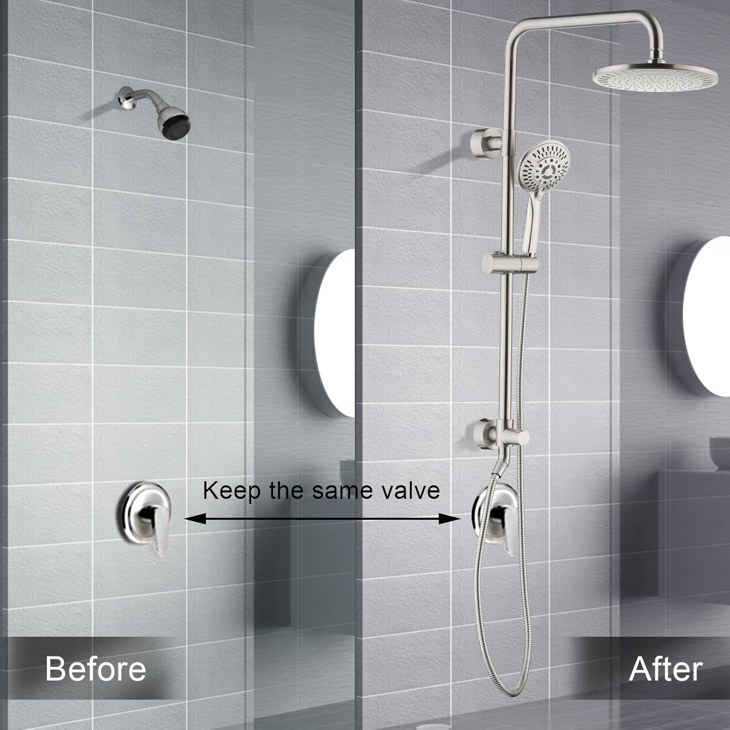 Sistema de Ducha BRIGHT SHOWERS con Cabezal de Lluvia 9" y Manguera 152.4 cm