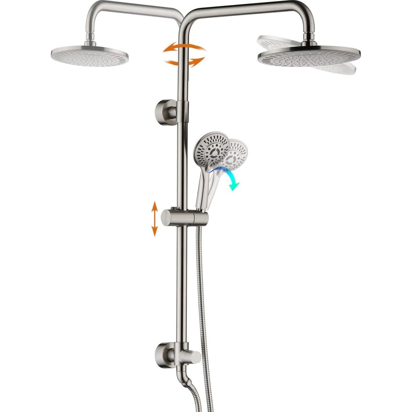 Sistema de Ducha BRIGHT SHOWERS con Cabezal de Lluvia 9" y Manguera 152.4 cm