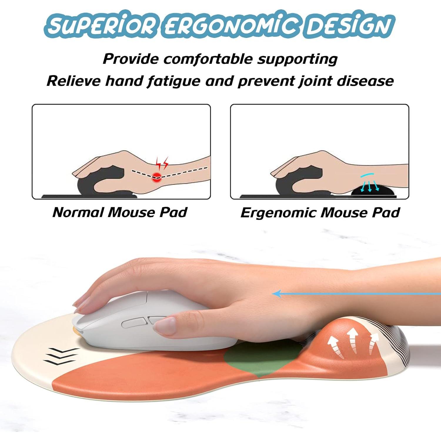 Alfombrilla de Ratón Ergonómica Hsurbtra con Soporte de Gel