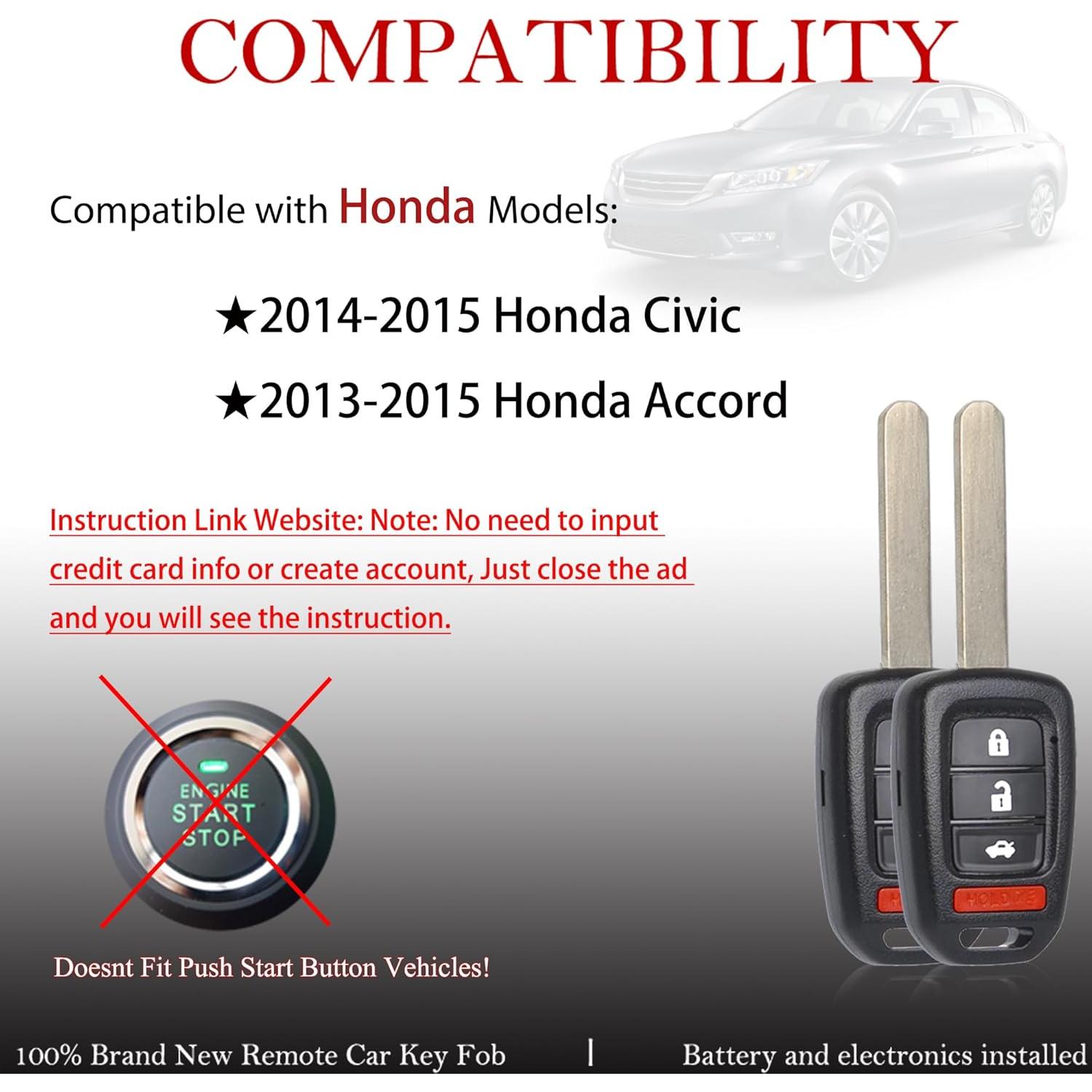 Control Remoto MechanMagic para Honda Accord y Civic 2013-2015