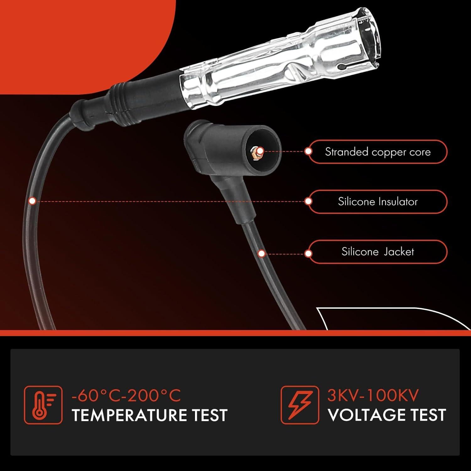 Cable de Bujía A-Premium para Mercedes-Benz W126 9 Piezas