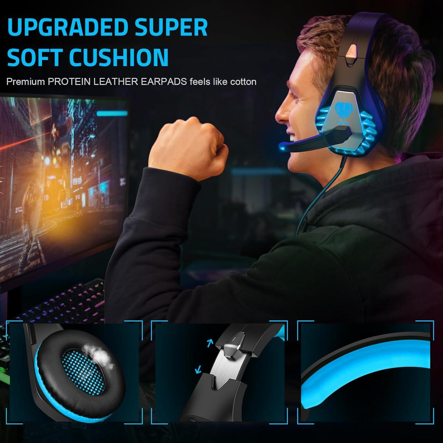 Auriculares Gaming Pacrate GH-1 con Micrófono y Luz LED