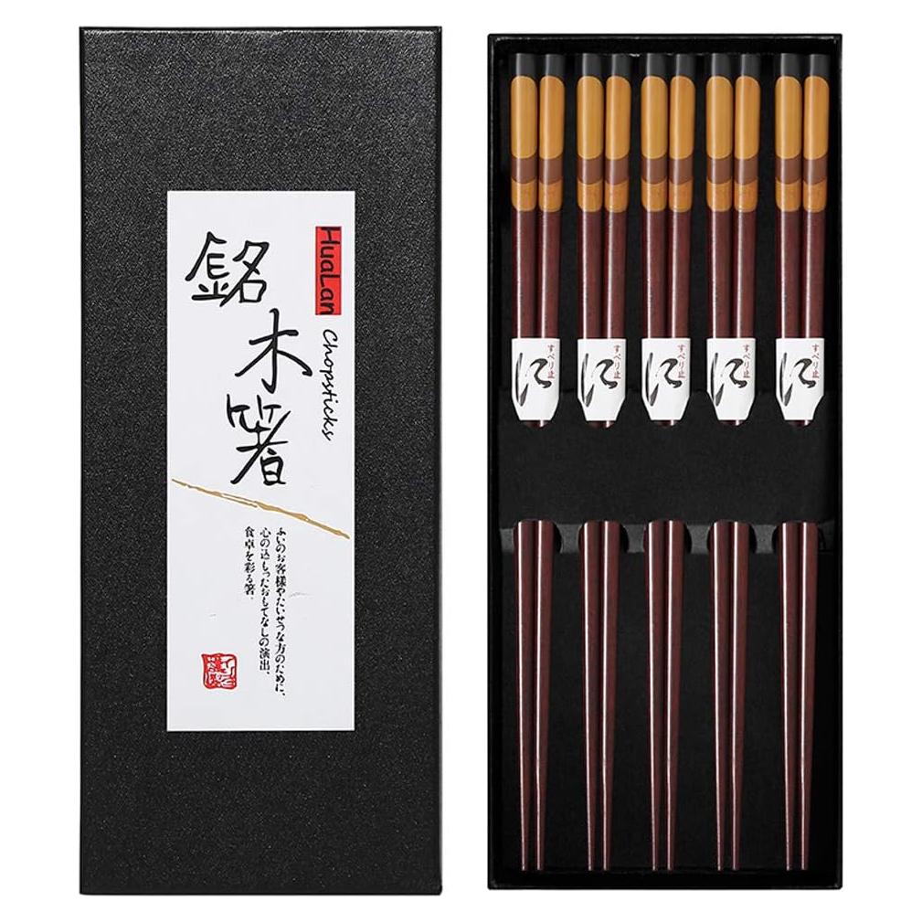 Juego de Palillos de Madera Natural Antideslizantes 5 Pares