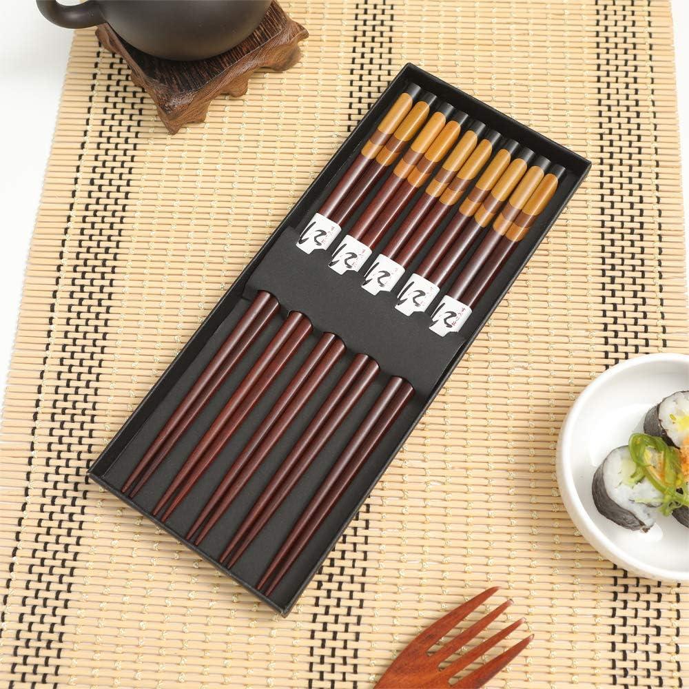 Juego de Palillos de Madera Natural Antideslizantes 5 Pares