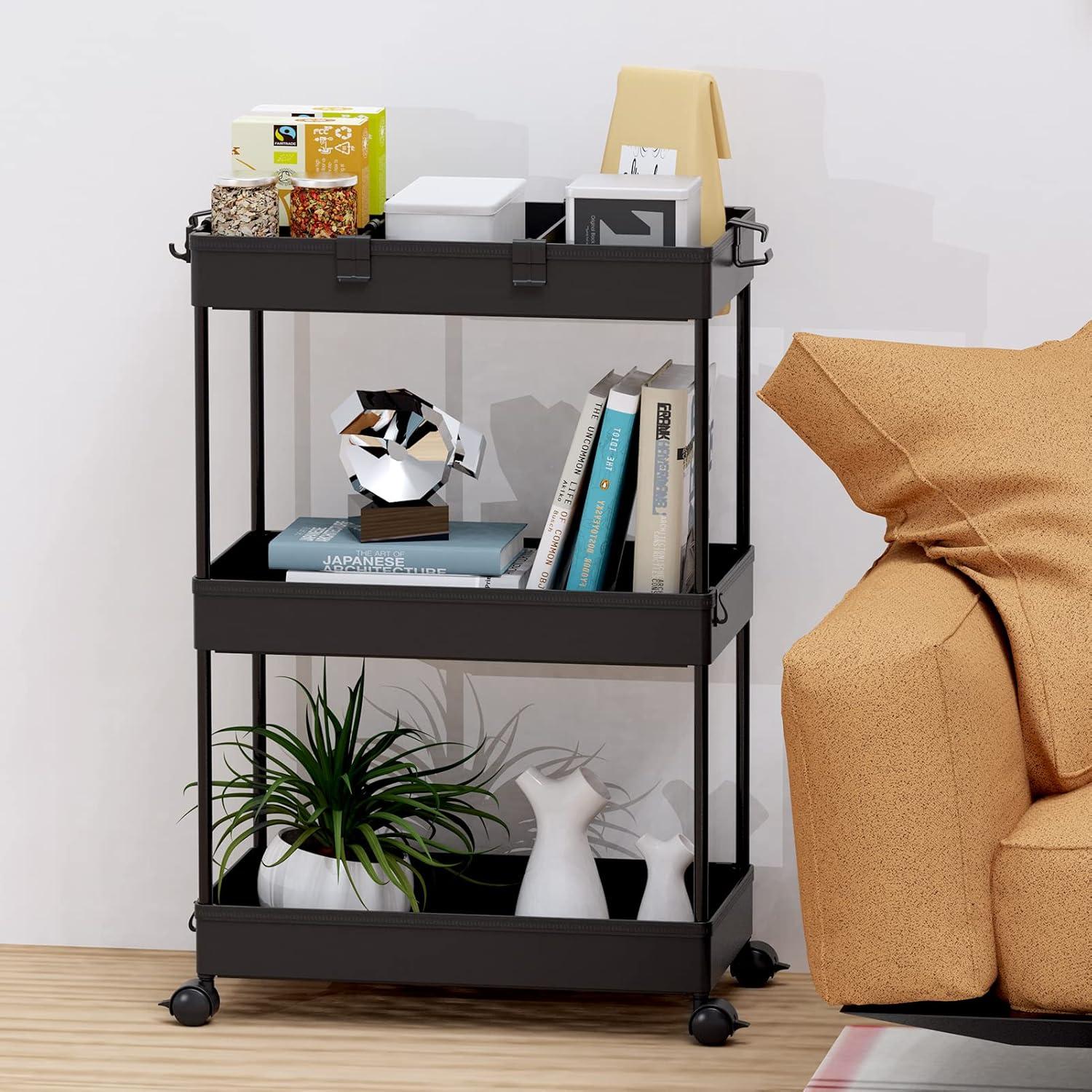 Carro Rodante SPACELEAD 3 Niveles Negro, Almacenamiento Móvil