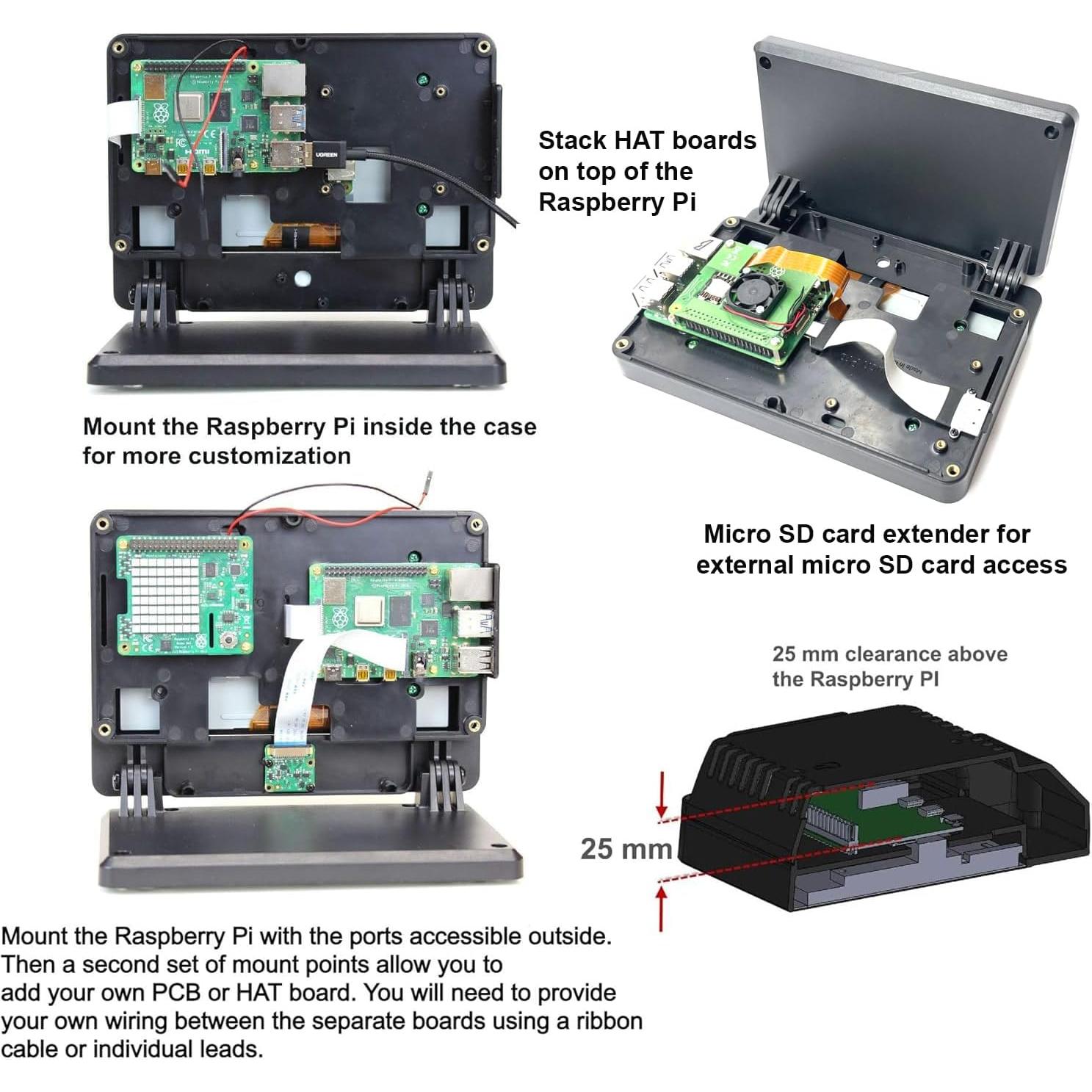 SmartiPi Touch Pro 2 para Raspberry Pi 4 y 5 - Acceso Micro SD