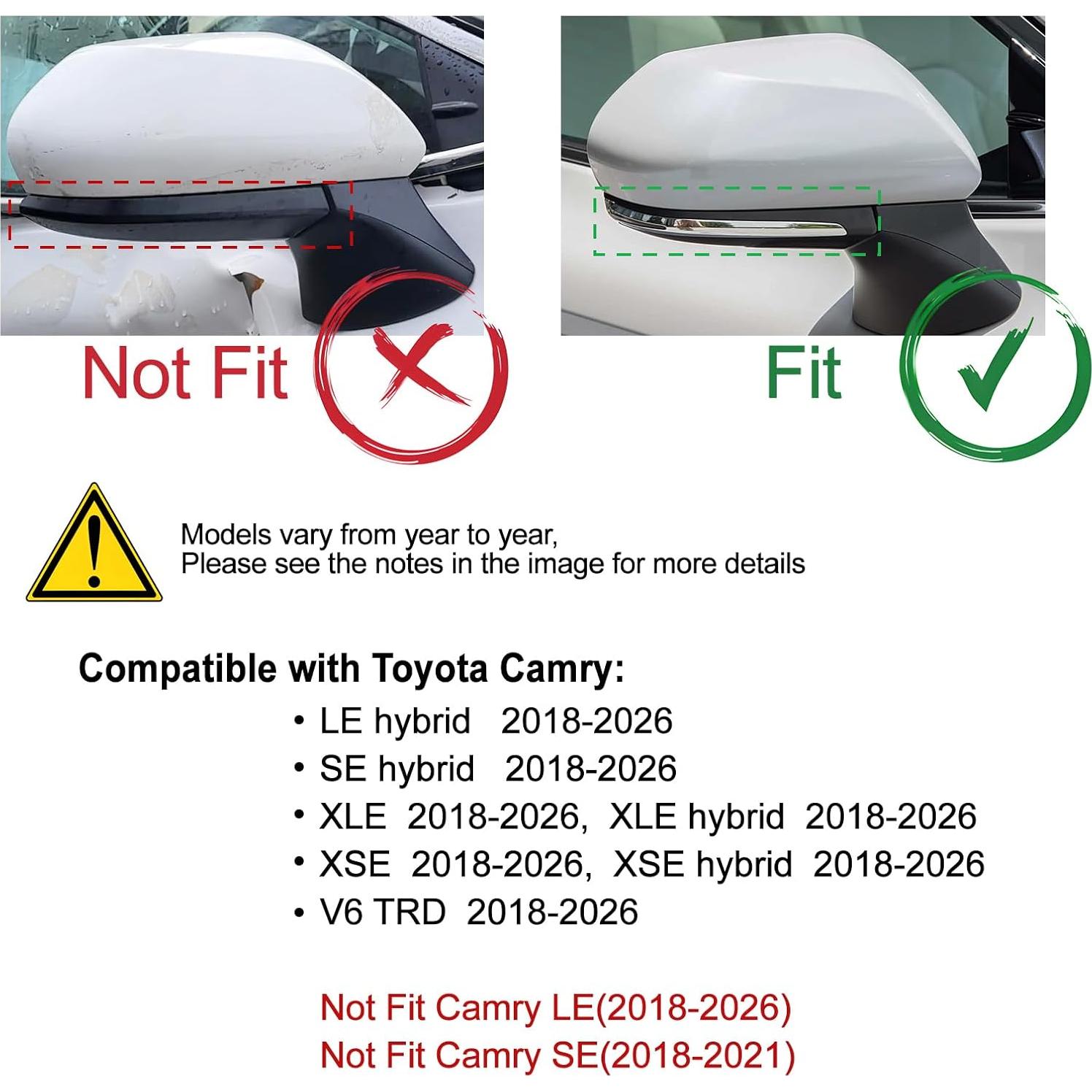 Cubiertas de Espejo Retrovisor CKE para Toyota Camry 2018-2026
