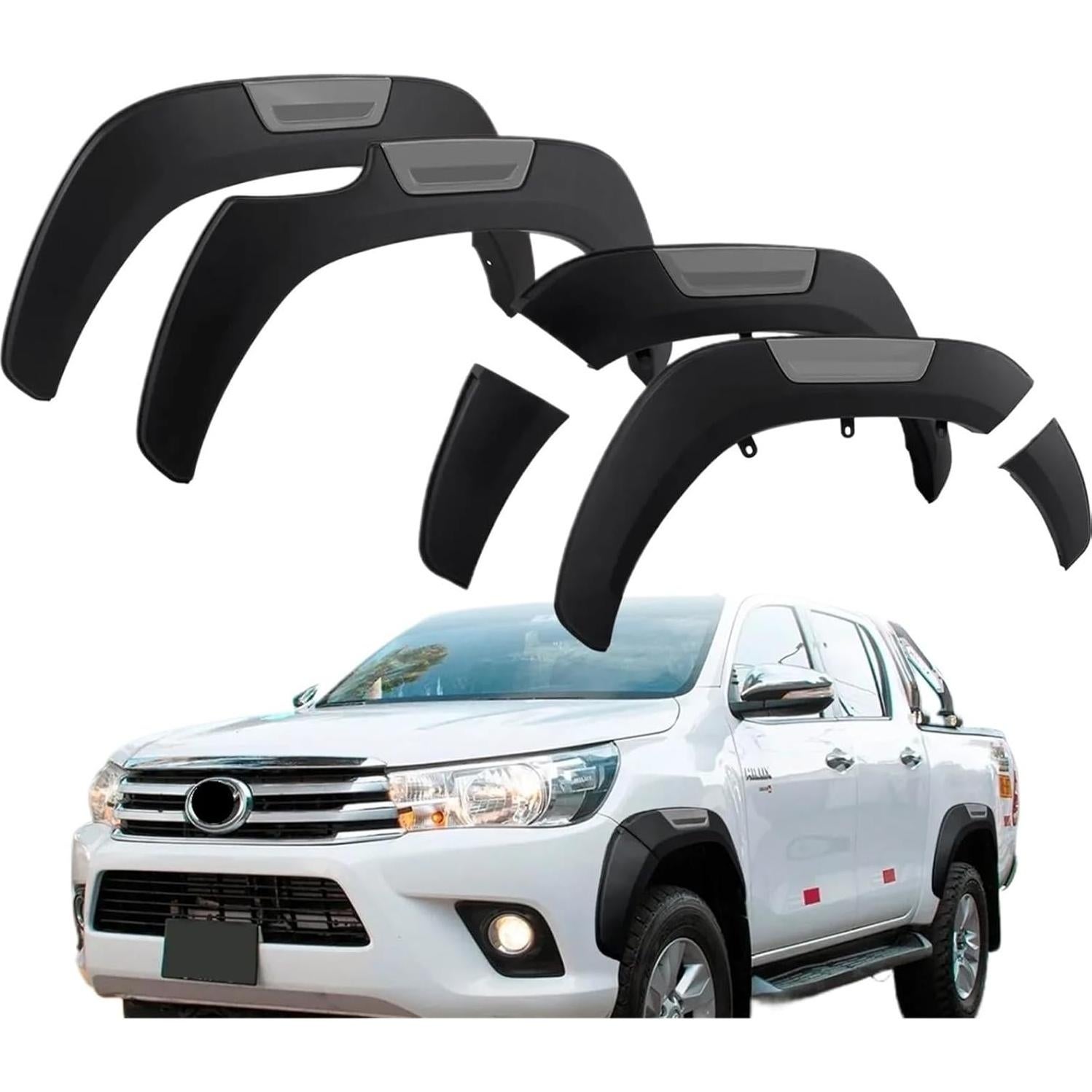 Guardabarros Fend Flares FIQUOPLAX para Toyota Hilux Revo 2015-2023 6pcs