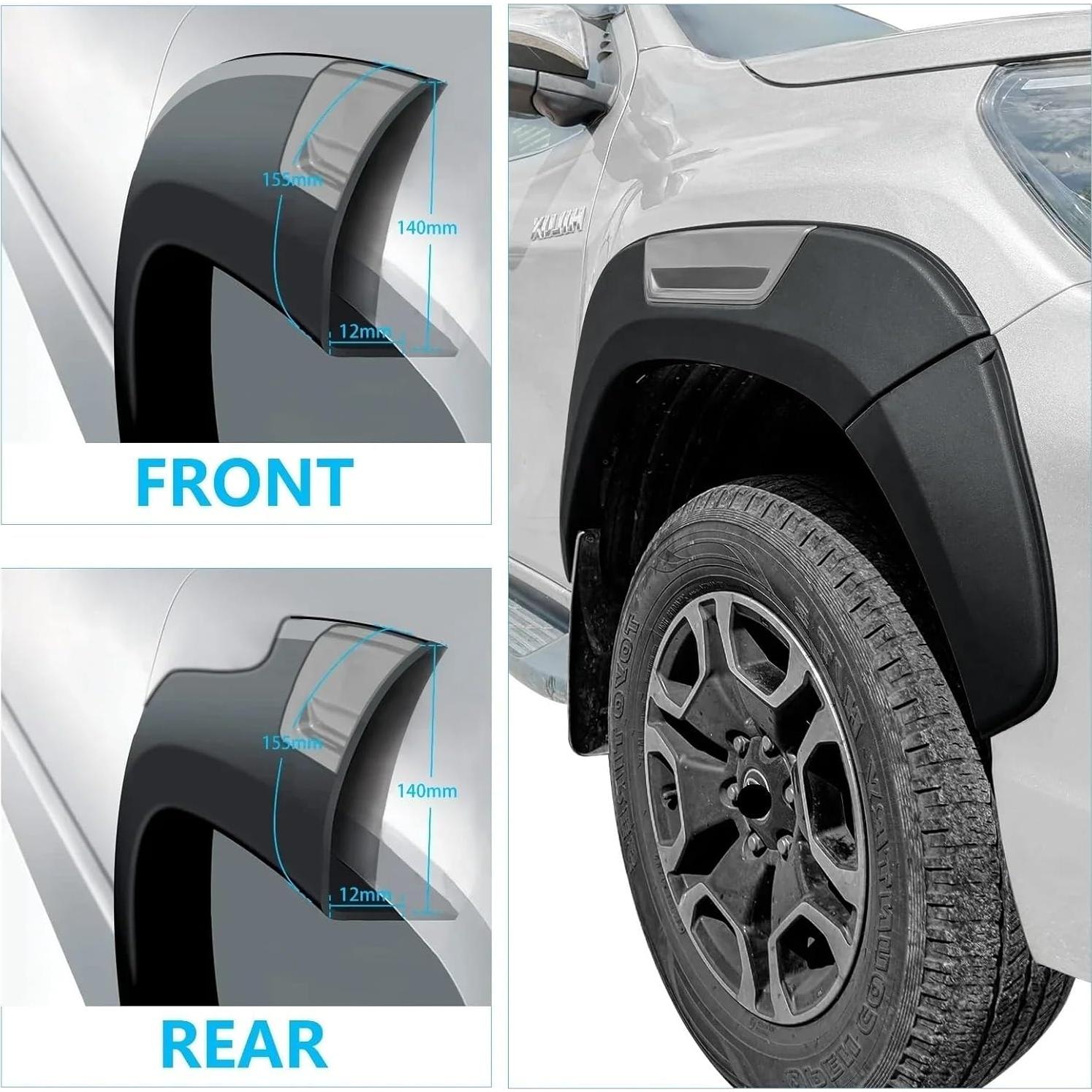 Guardabarros Fend Flares FIQUOPLAX para Toyota Hilux Revo 2015-2023 6pcs