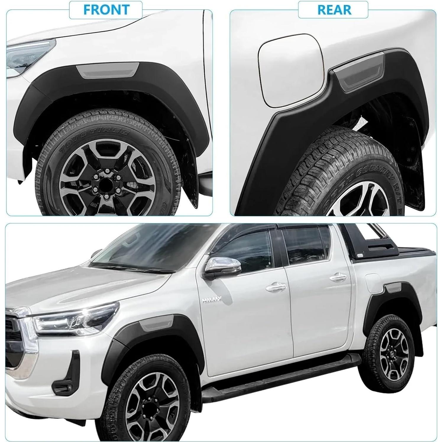 Guardabarros Fend Flares FIQUOPLAX para Toyota Hilux Revo 2015-2023 6pcs