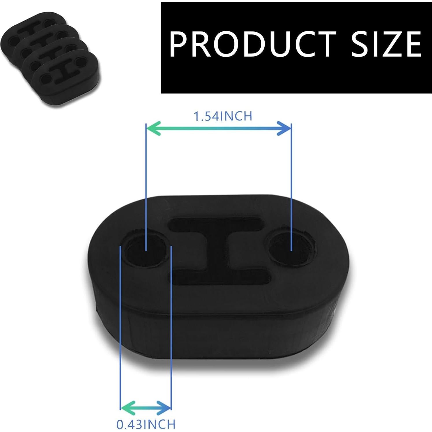 Soporte de Escape de Caucho Luminuti 2 Agujeros Poliuretano