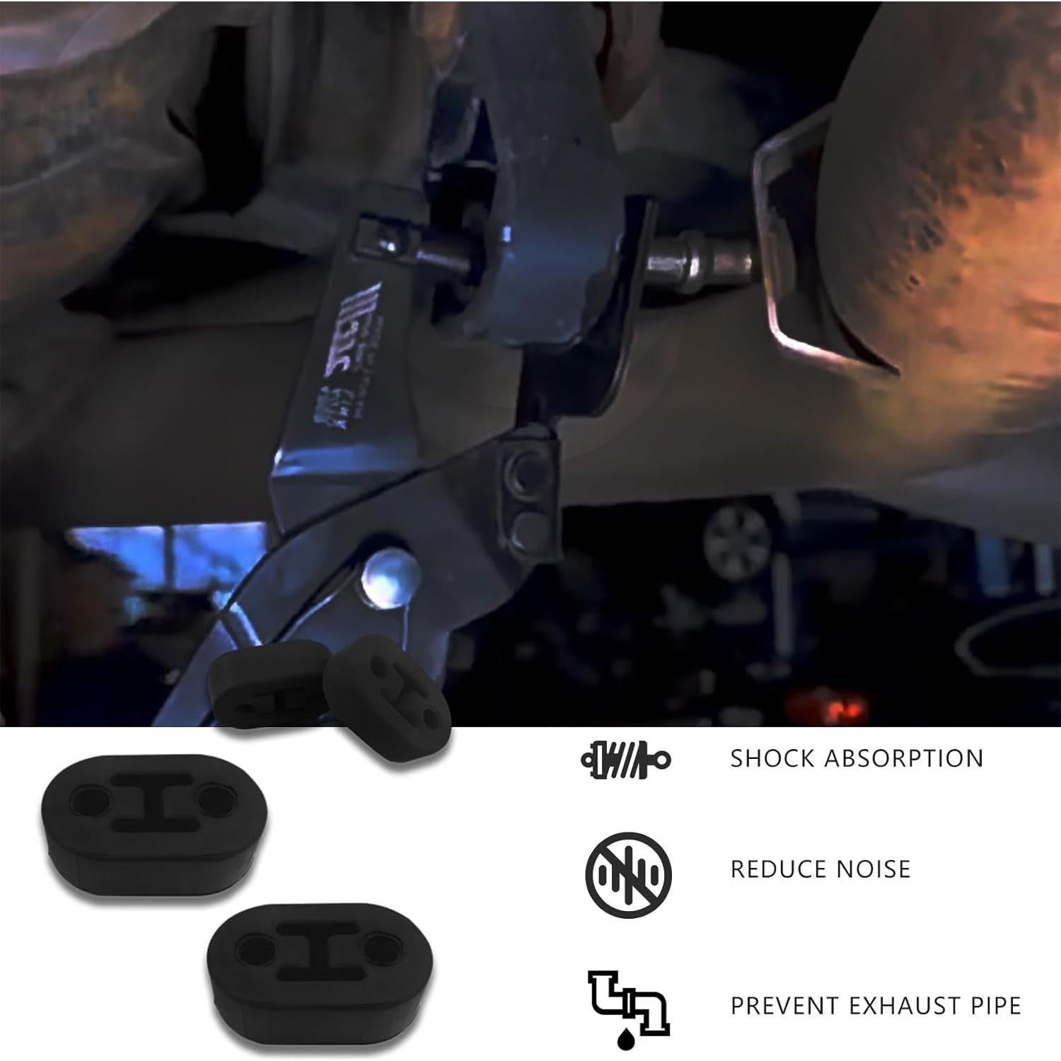 Soporte de Escape de Caucho Luminuti 2 Agujeros Poliuretano