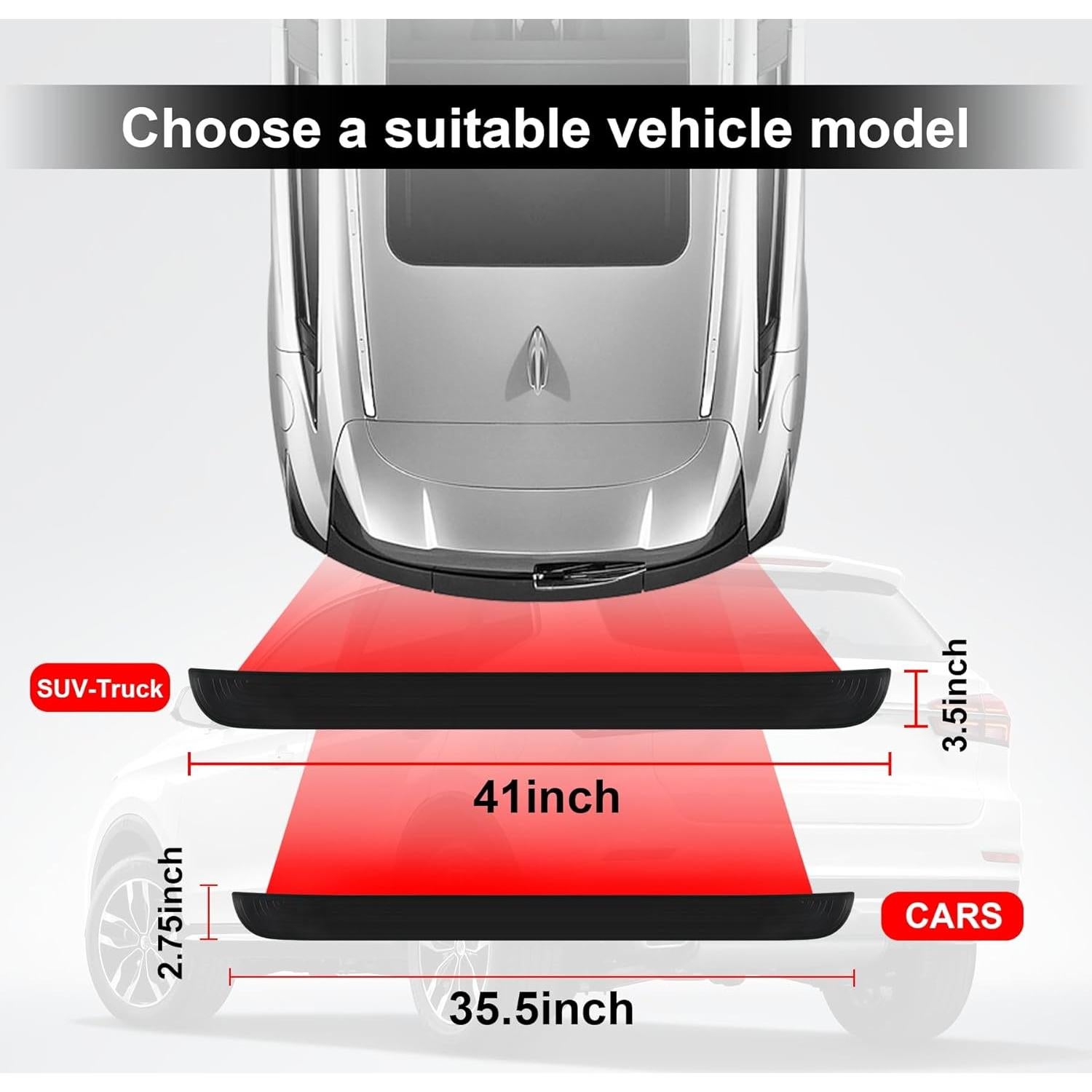 Protector de Parachoques Trasero SINGARO 105.7cm x 9.1cm Negro