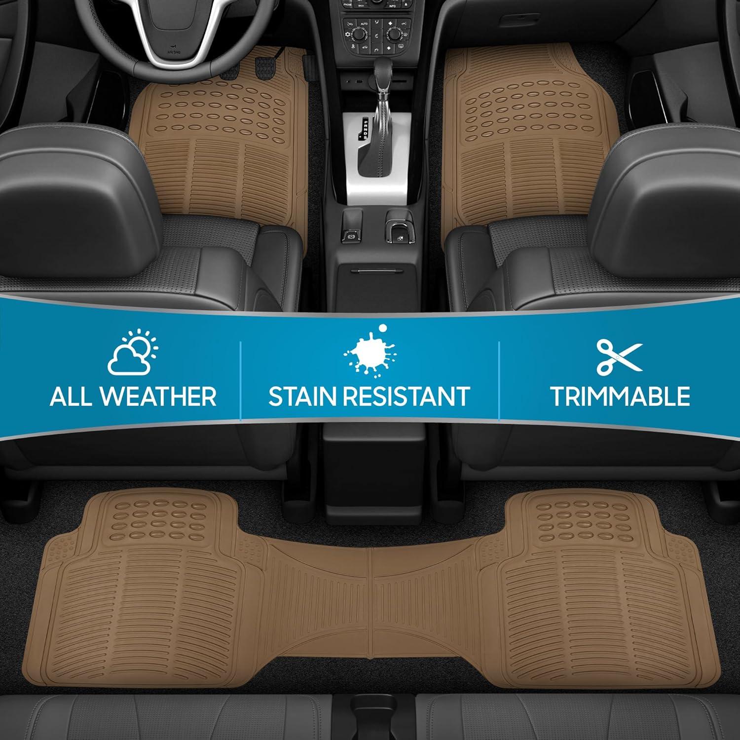 Alfombrillas para Autos BDK M783BG 3 Piezas Beige Ajuste Universal