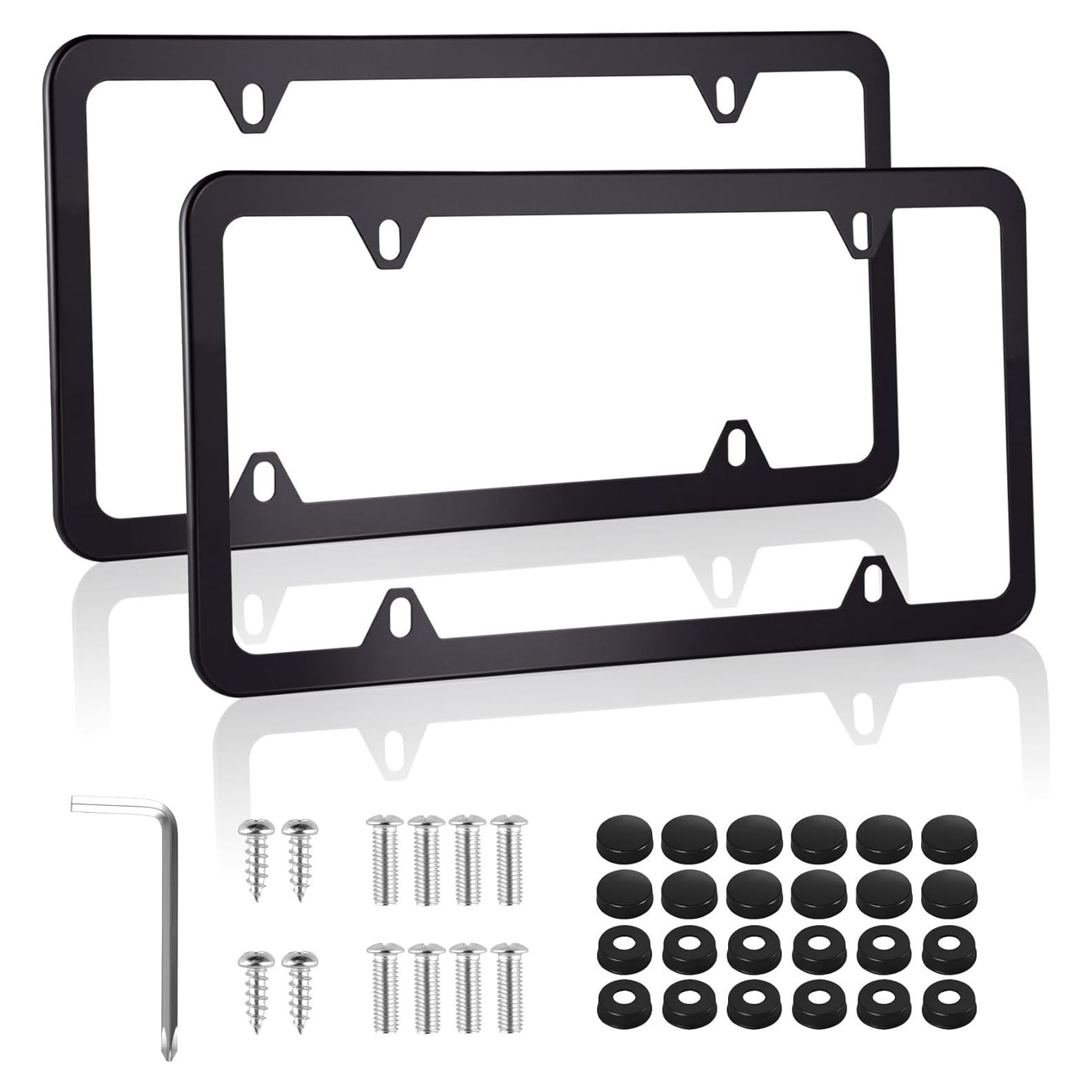Marcos de Placa de Licencia Alpmosn 2 Piezas Acero Inoxidable