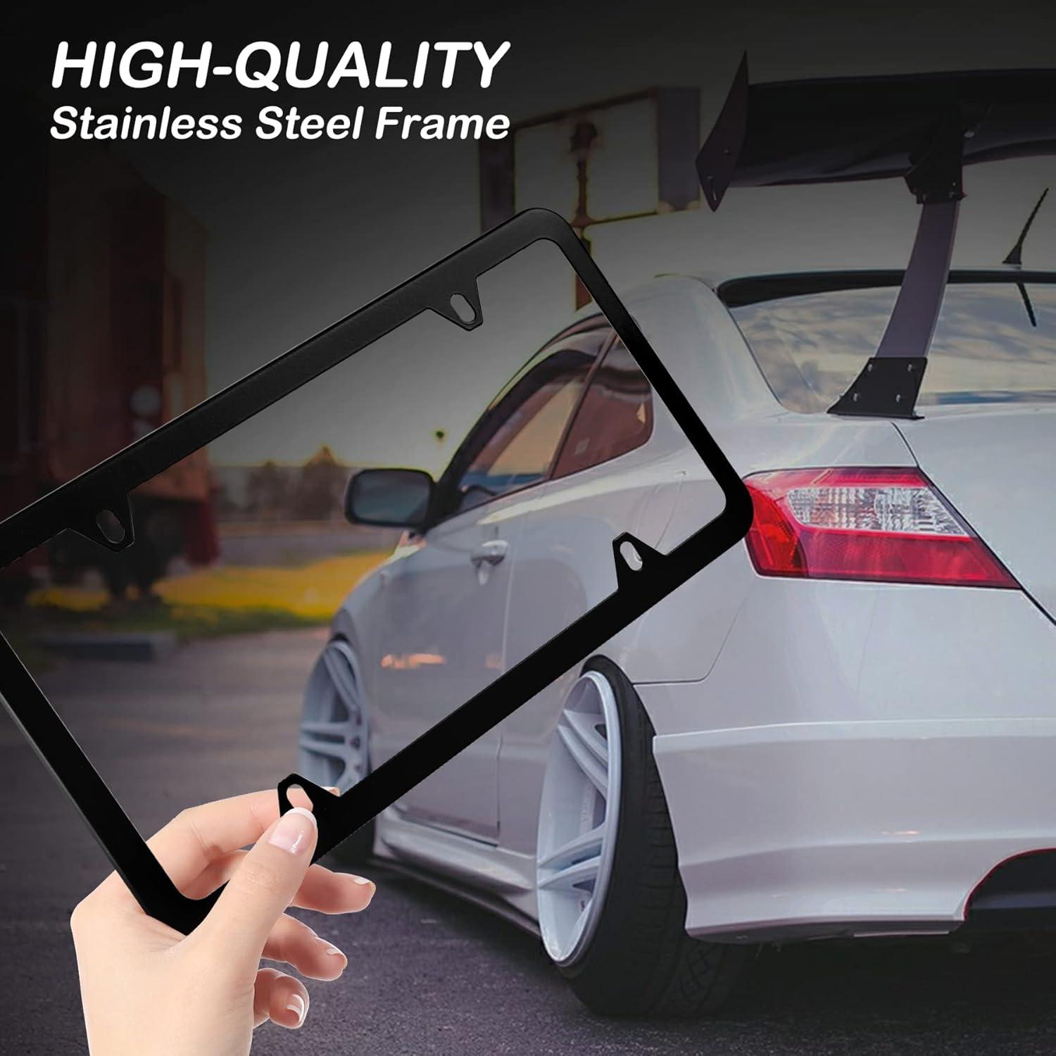 Marcos de Placa de Licencia Alpmosn 2 Piezas Acero Inoxidable