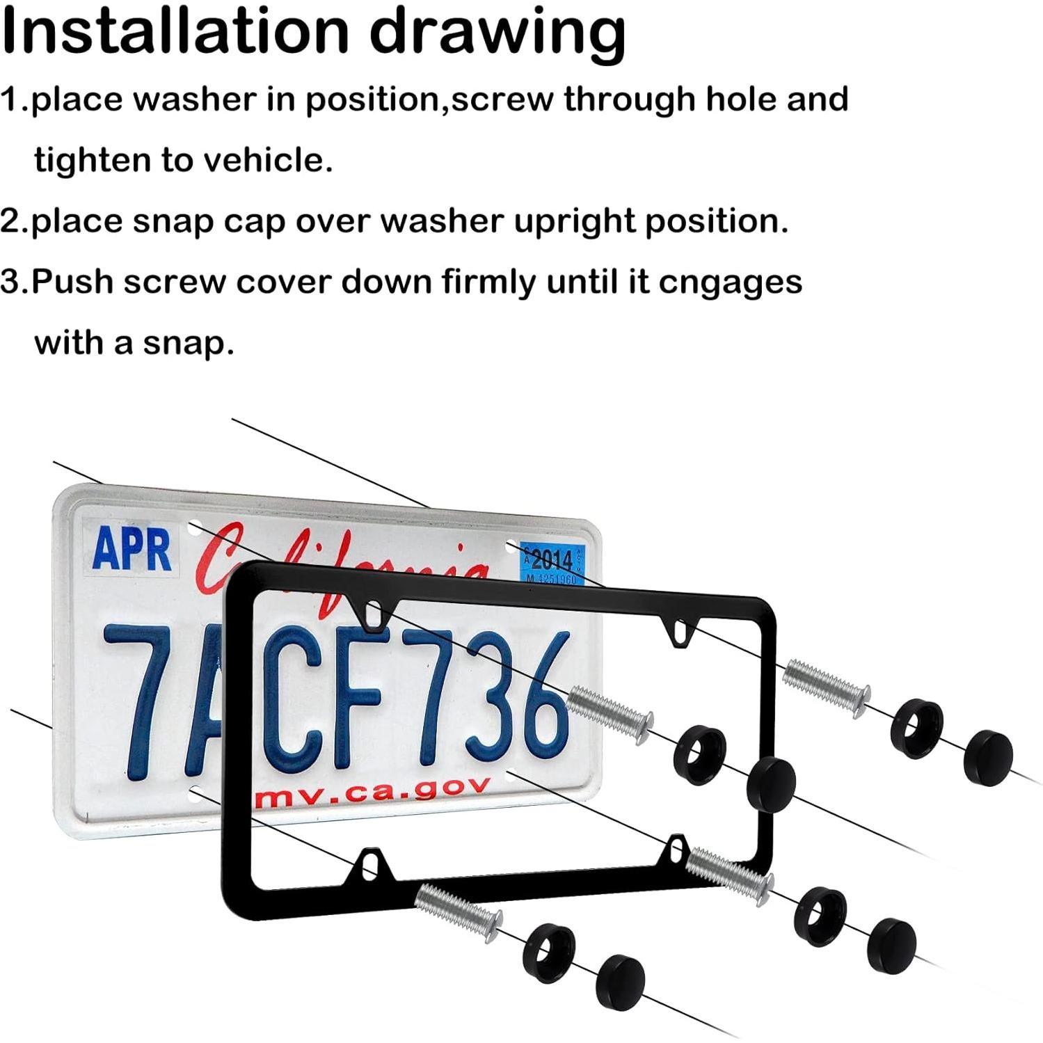 Marcos de Placa de Licencia Alpmosn 2 Piezas Acero Inoxidable
