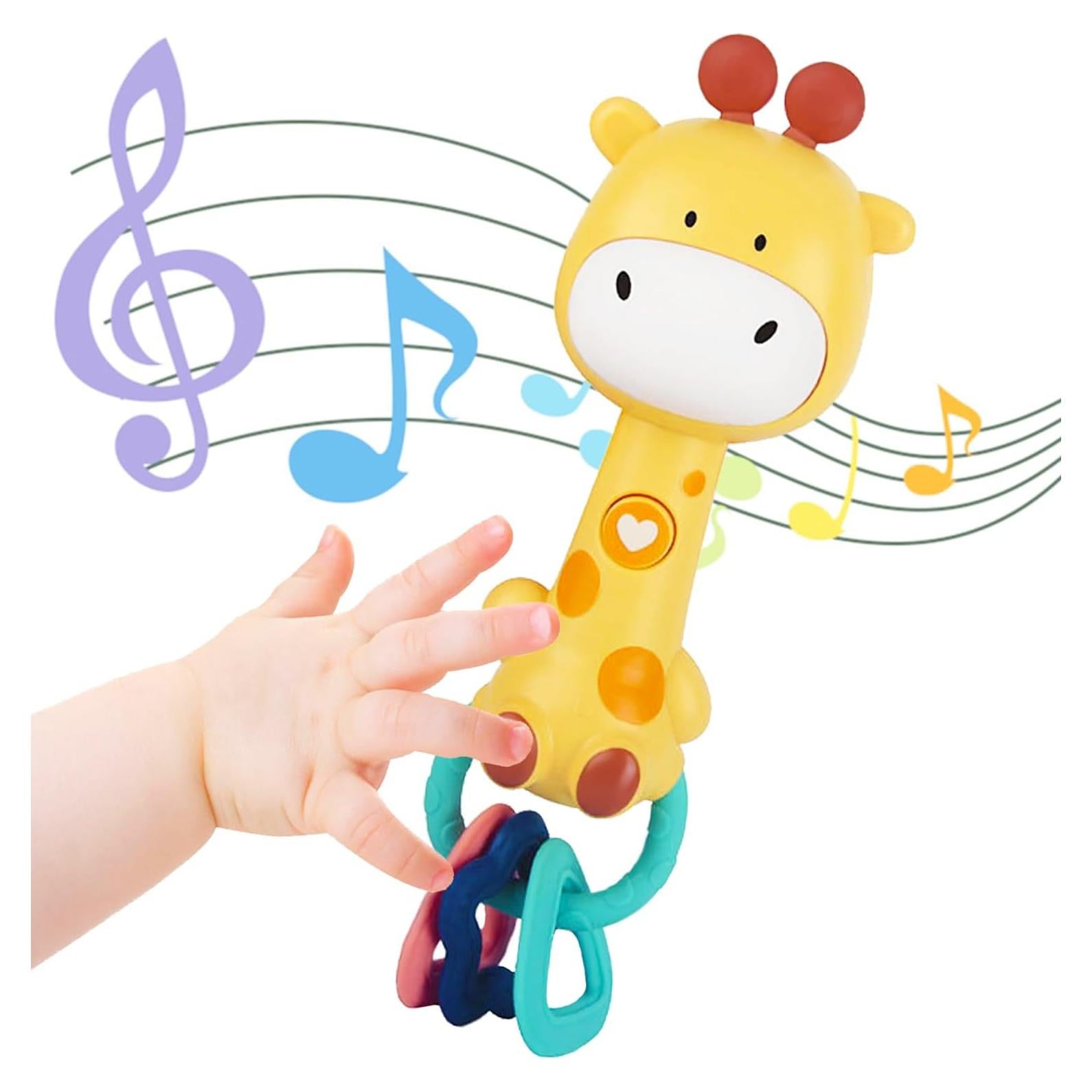 Juguete Musical Jirafa Amarilla WHNKFB - Sonajero y Mordedor BPA Libre