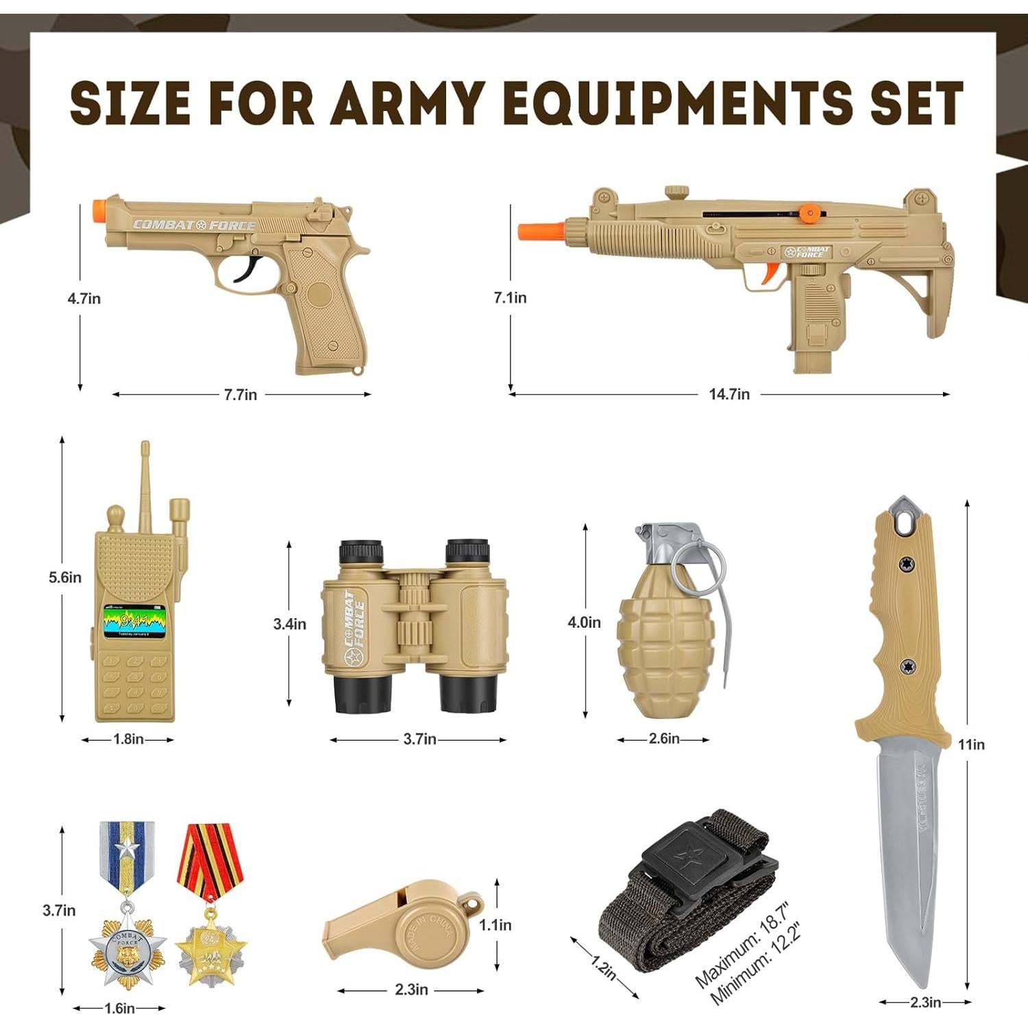 Disfraz de Soldado Militar INNOCHEER para Niños 8-10 Años