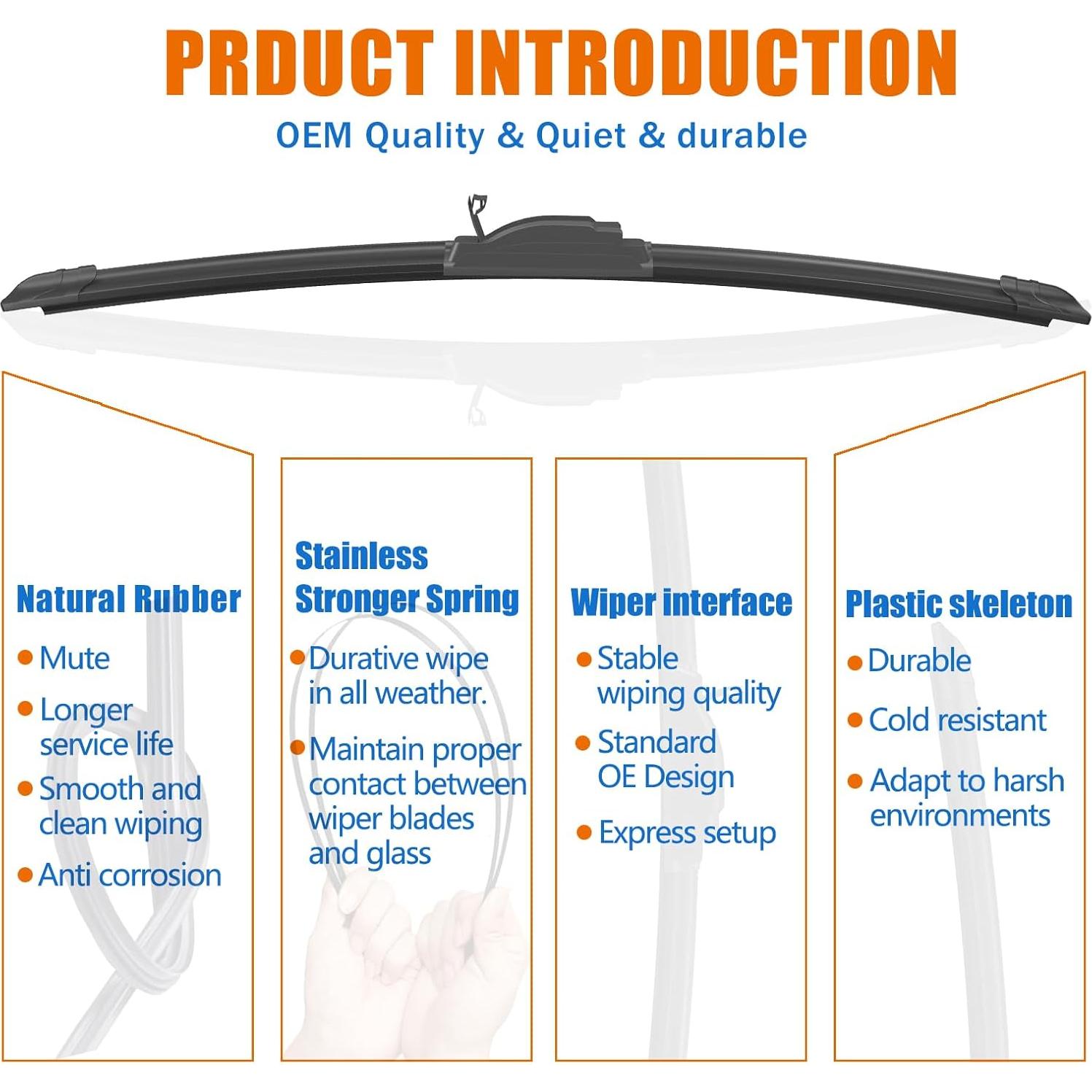 Limpiaparabrisas HULADAED para Fiat 500 2012-2019 24"+14"+11"