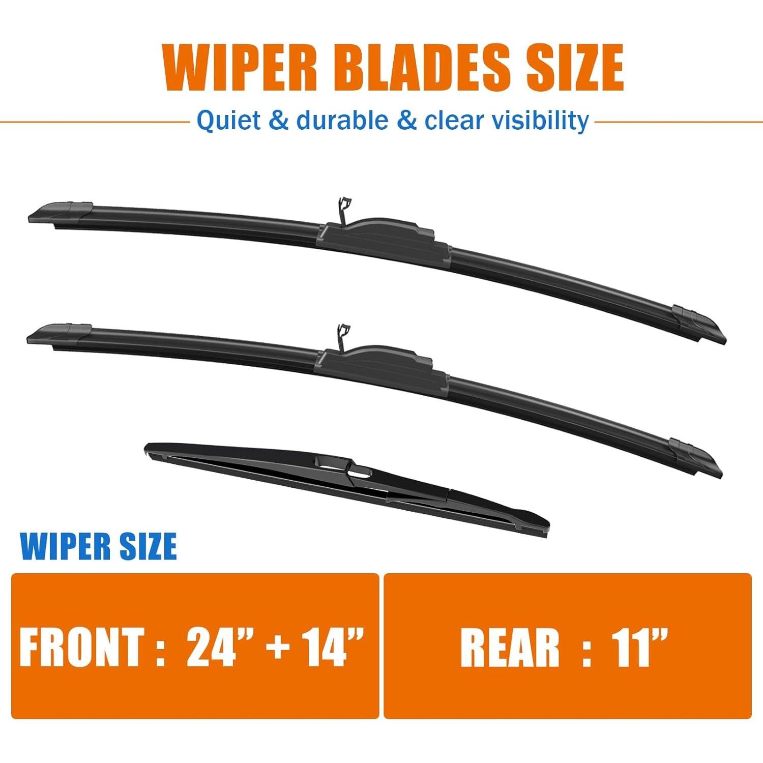 Limpiaparabrisas HULADAED para Fiat 500 2012-2019 24"+14"+11"