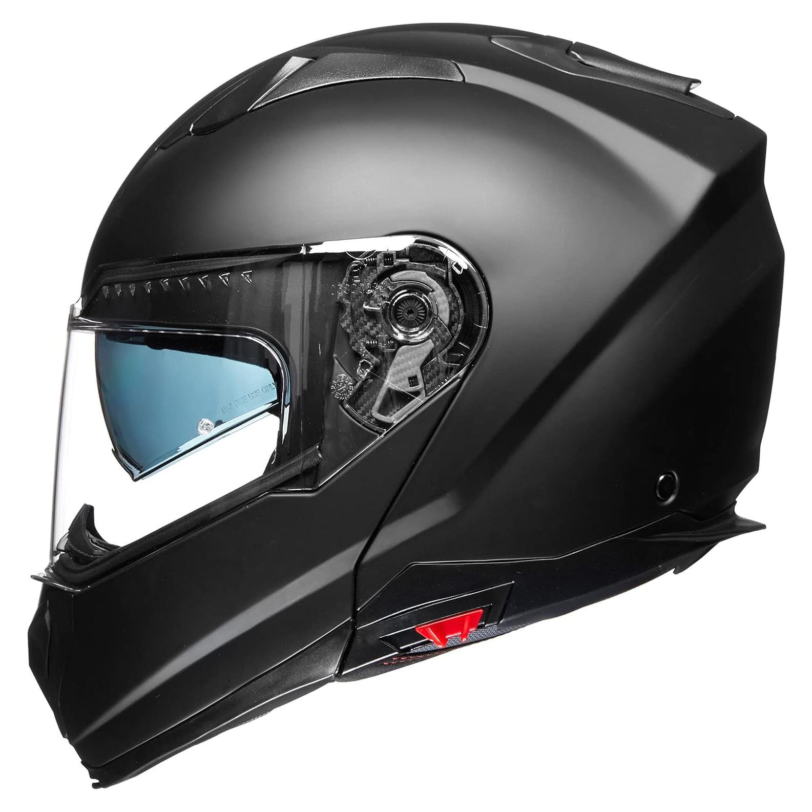 Casco Modular ILM 909 para Motocicletas Negro Mate S