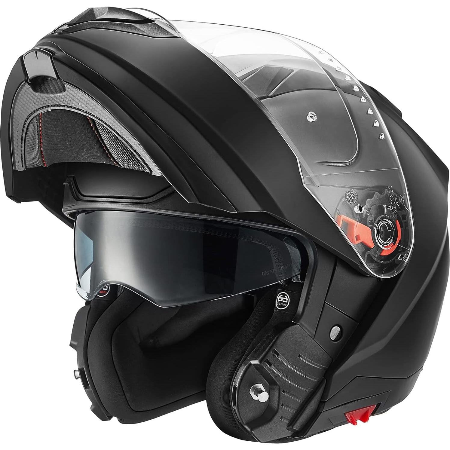 Casco Modular ILM 909 para Motocicletas Negro Mate S