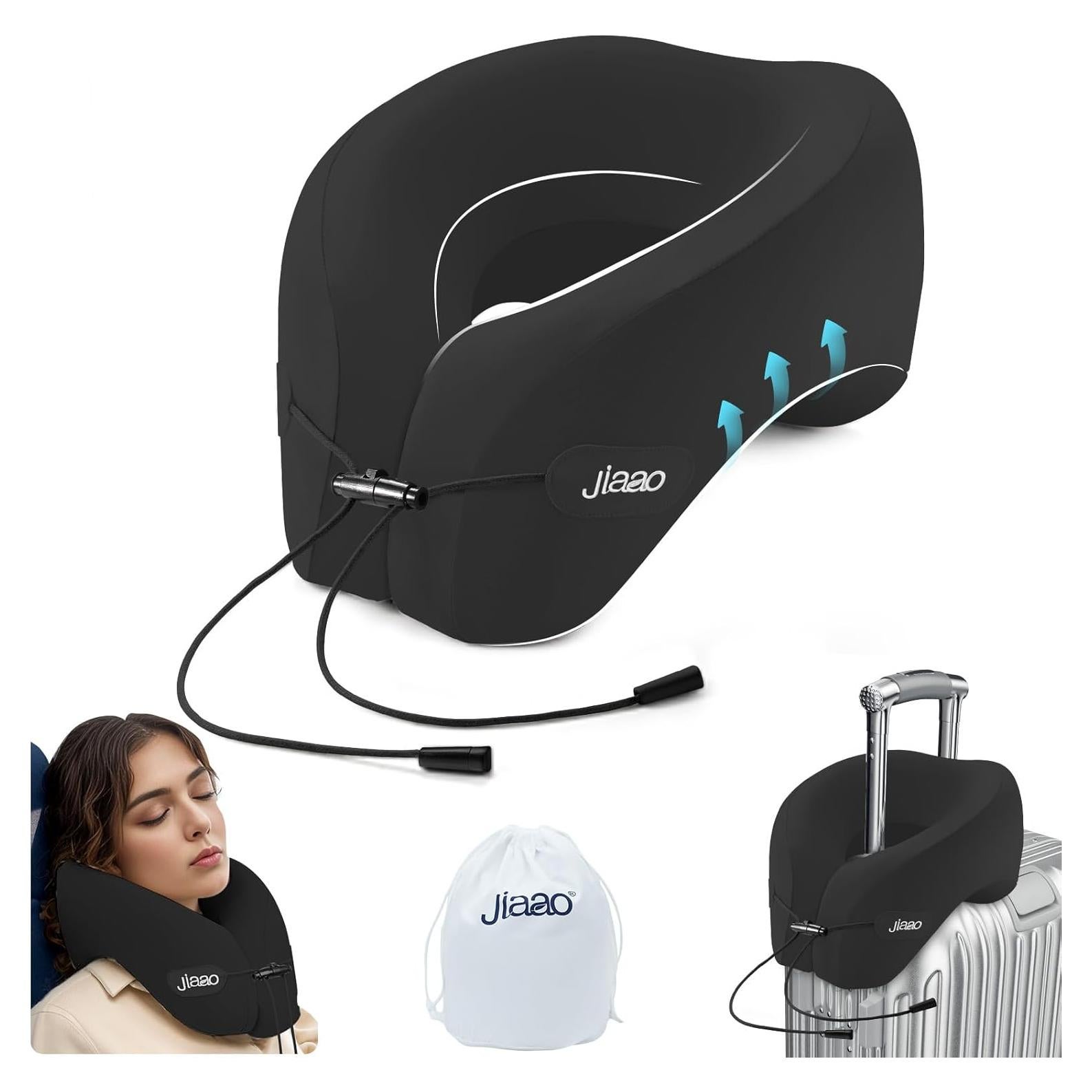 Almohada de Viaje Jiaao JATPNEWPA Espuma de Memoria Negra