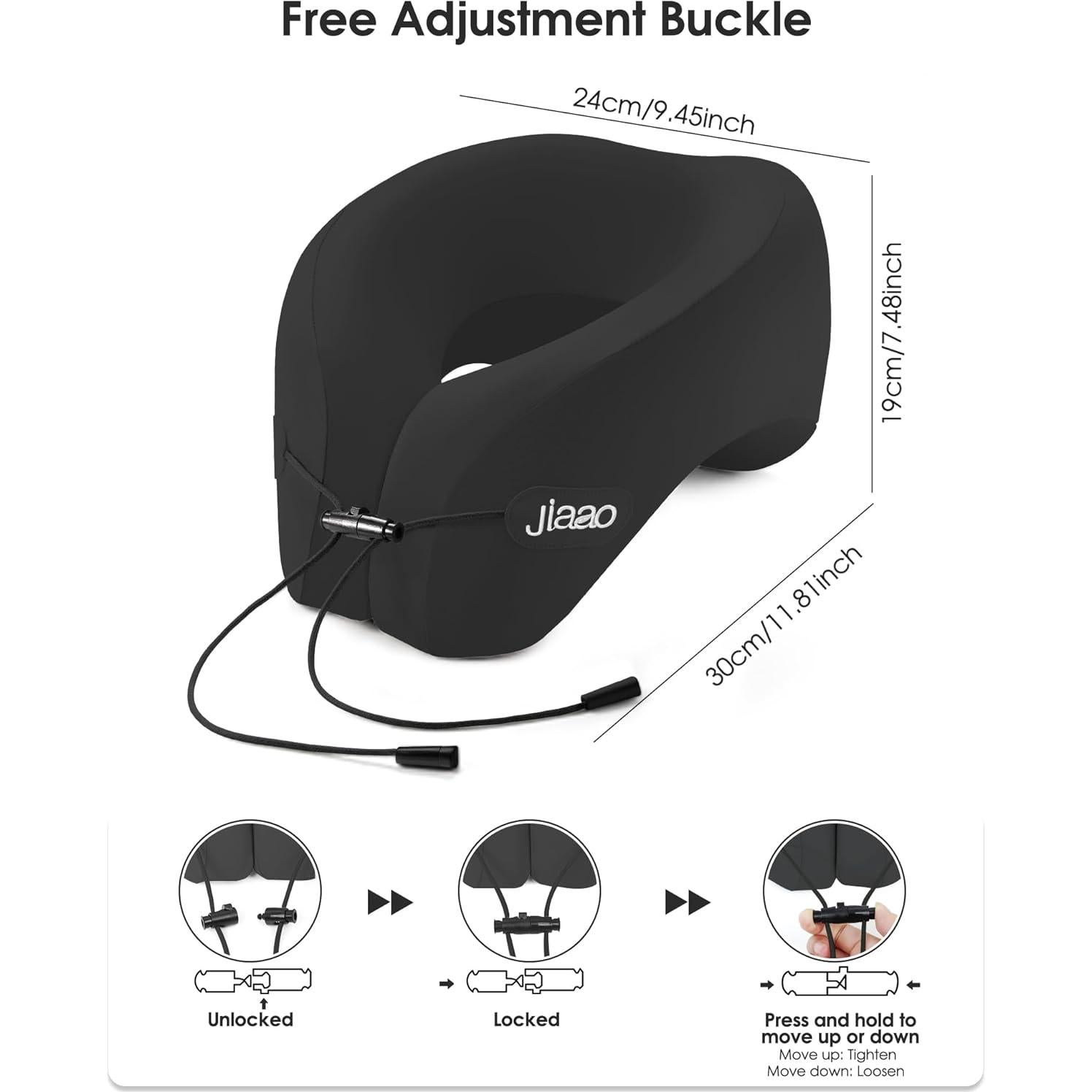 Almohada de Viaje Jiaao JATPNEWPA Espuma de Memoria Negra