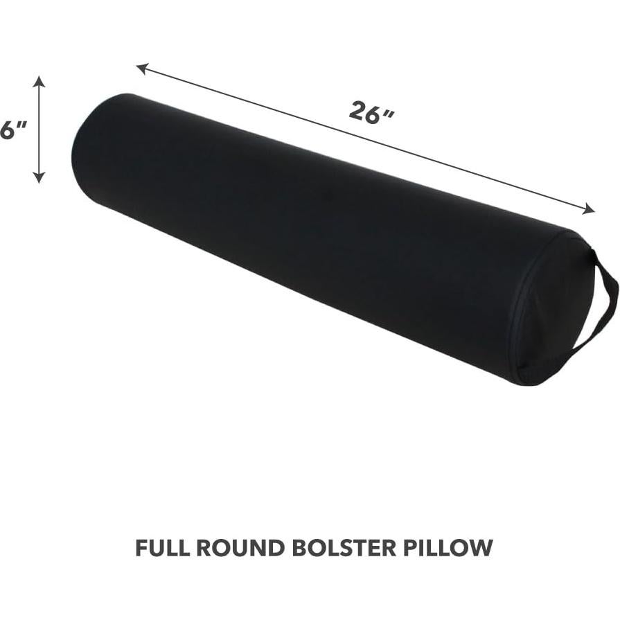 Almohada Redonda Completa ForPro Negra 15.24 cm x 66 cm