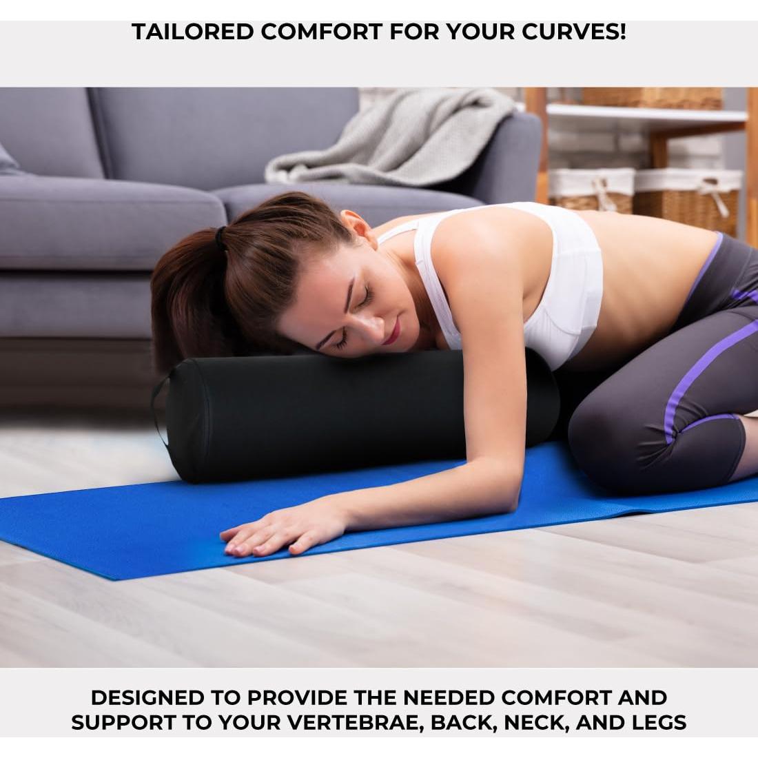 Almohada Redonda Completa ForPro Negra 15.24 cm x 66 cm