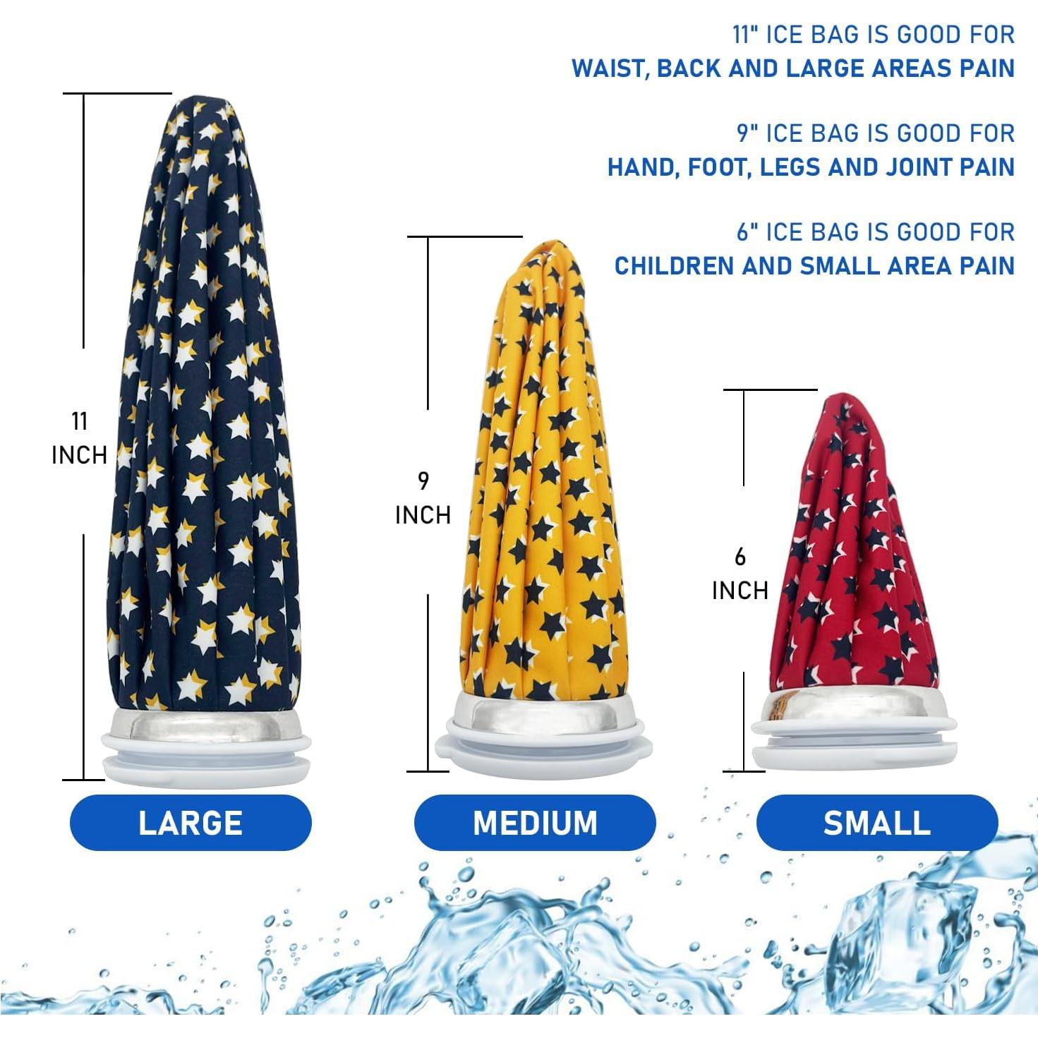 Bolsas de Hielo Reutilizables Capshat - 4 Paquetes, 3 Tamaños