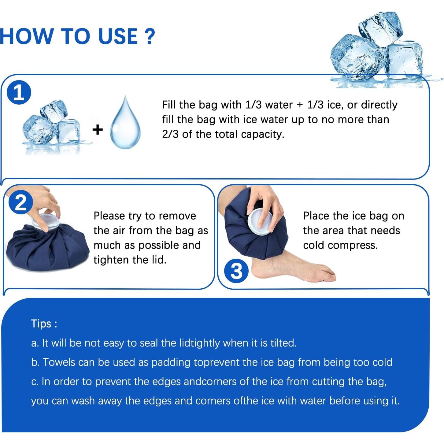 Bolsas de Hielo Reutilizables Capshat - 4 Paquetes, 3 Tamaños