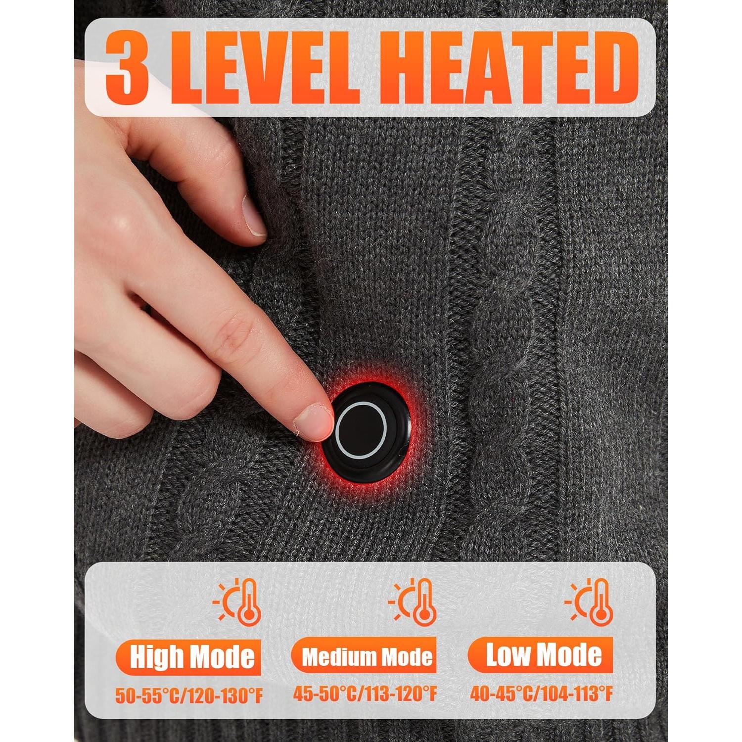 Chaleco Suéter Calentado Unisex R-TAX 7.4V 10000mAh Gris