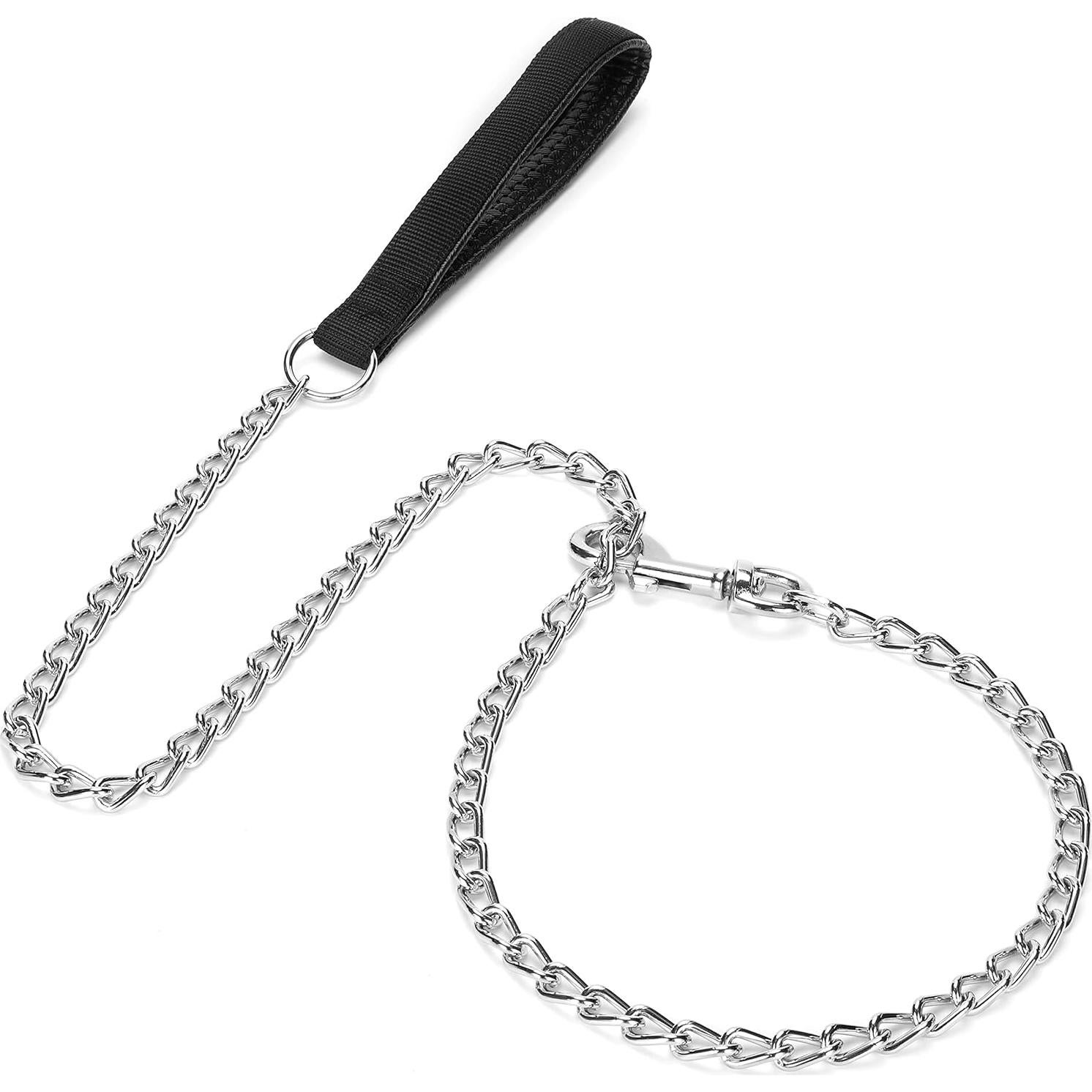 Correa de Perro de Cadena SGODA 1.22m Alta Resistencia Negra