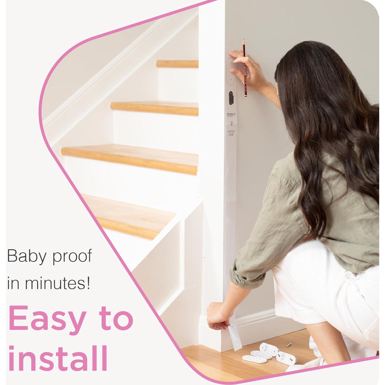 Puerta Retráctil Perma para Bebés y Mascotas 140x84 cm Negra