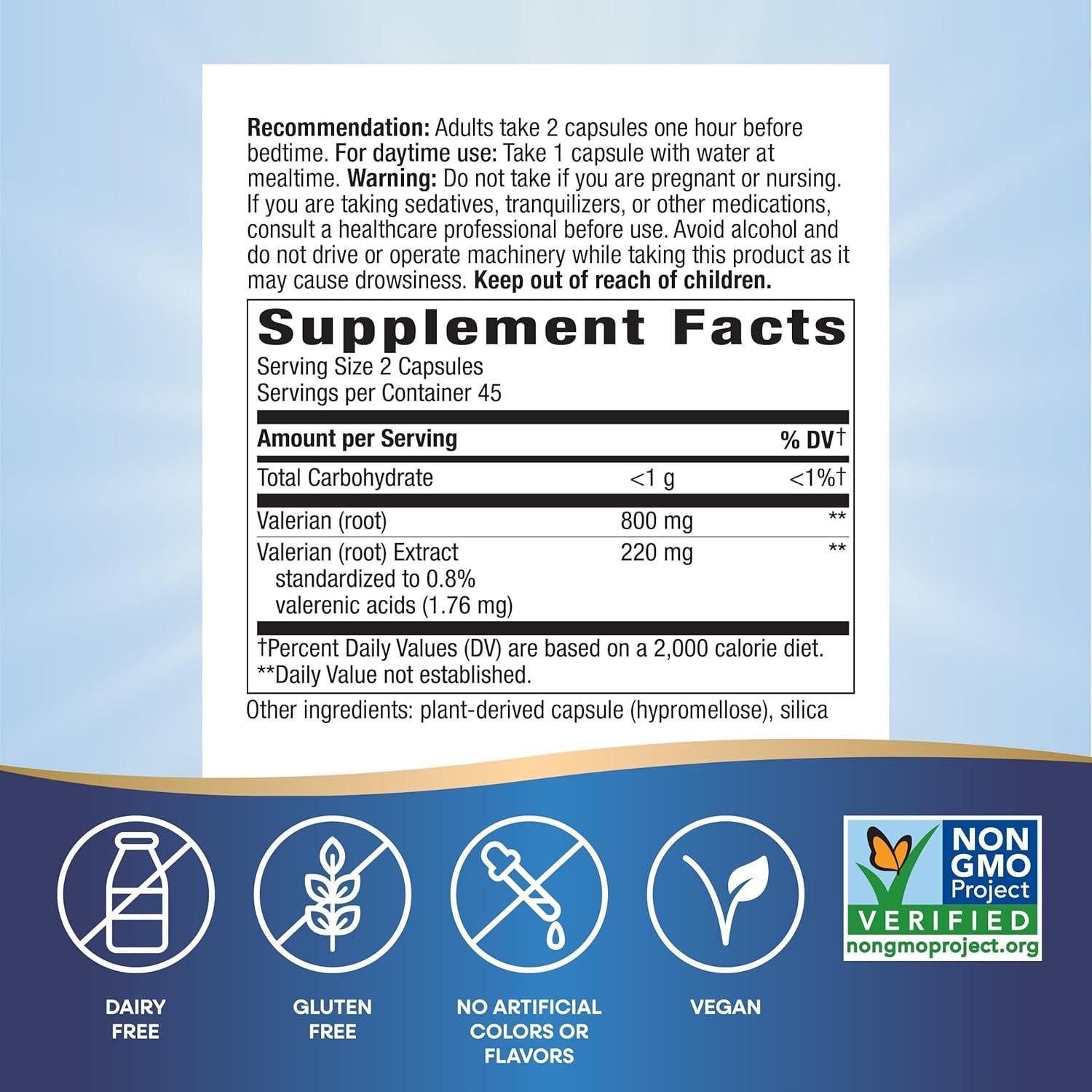 Extracto de Valeriana Nature's Way 220 mg - 90 Cápsulas