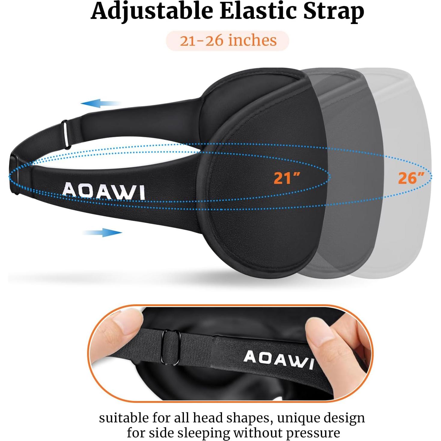 Máscara de Ojos 3D AOAWI Ajustable con Tapones Silicona