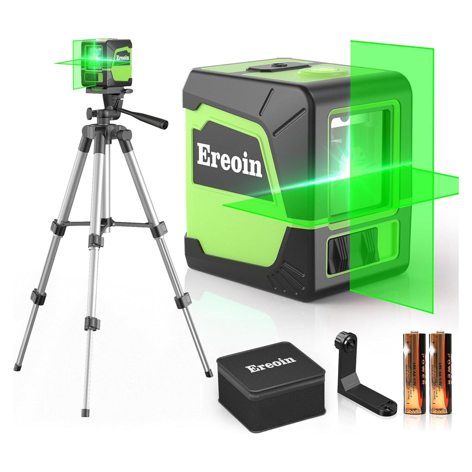 Nivel láser Ereoin con trípode 30m autocompensante verde
